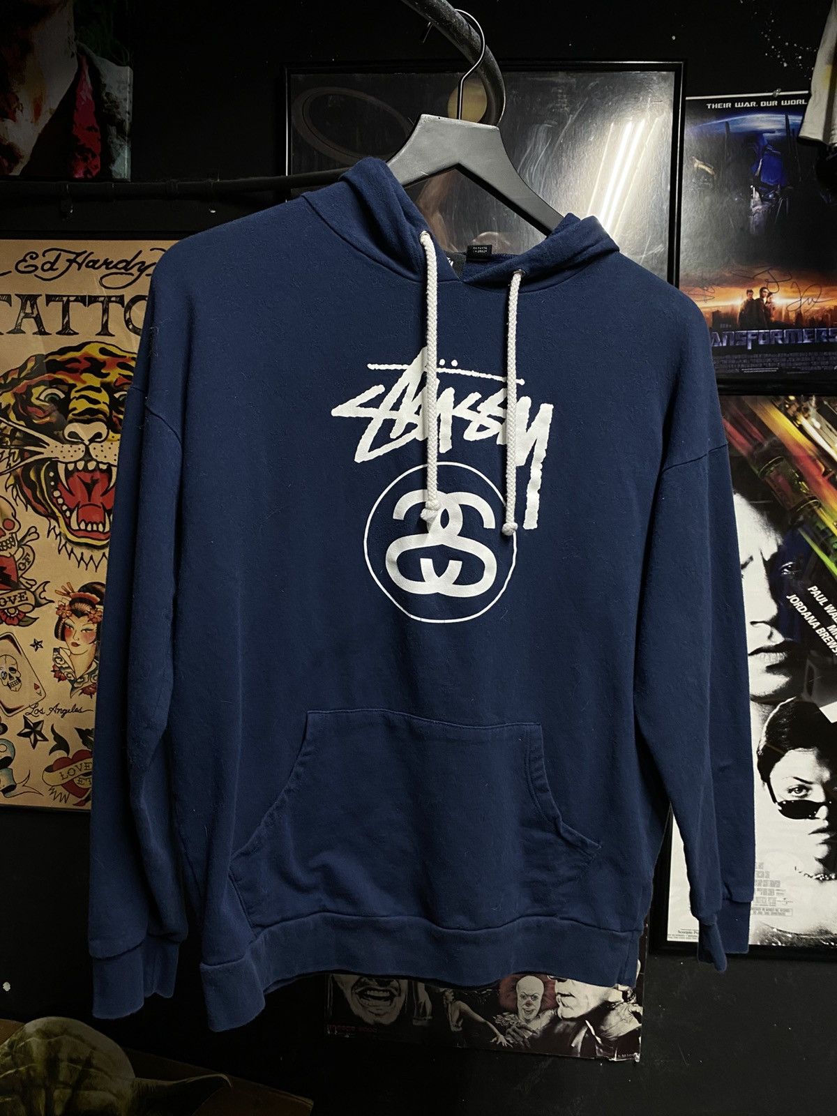 Stussy Stussy Spellout Blue Hoodie Preowned XSmall Size XS / US 0-2 / IT 36-38 - 1 Thumbnail