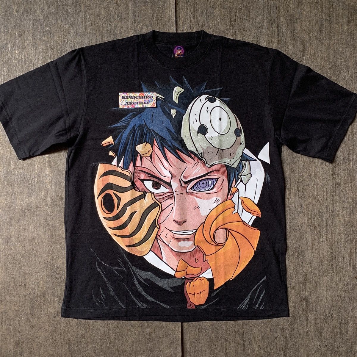 image of Naruto X Kakashi X Obito X Anime Tee X X Fan Bbbotlegg in Black, Men's (Size XL)