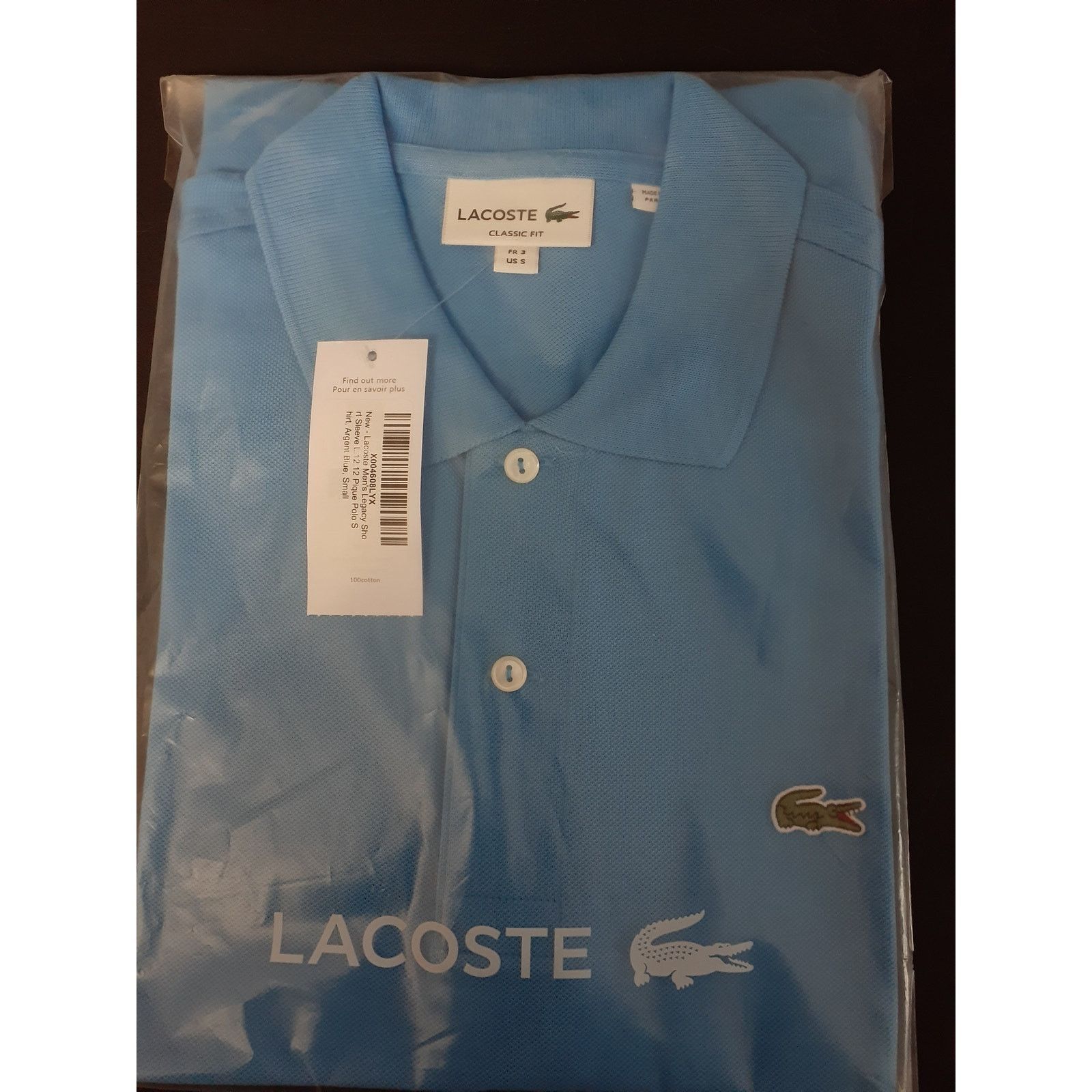 Lacoste Lacoste Men's Legacy Short L.12.12 Pique Polo Argent Blue S Size US S / EU 44-46 / 1 - 2 Thumbnail