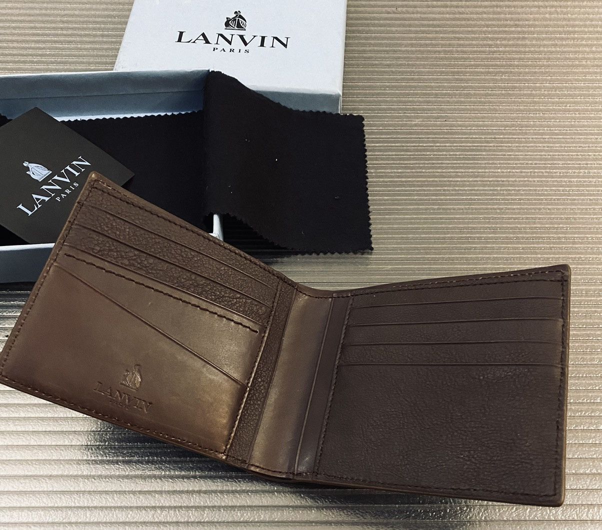 Lanvin Lanvin Paris taurillion leather contrast billfold wallet NEW Size ONE SIZE - 13 Thumbnail