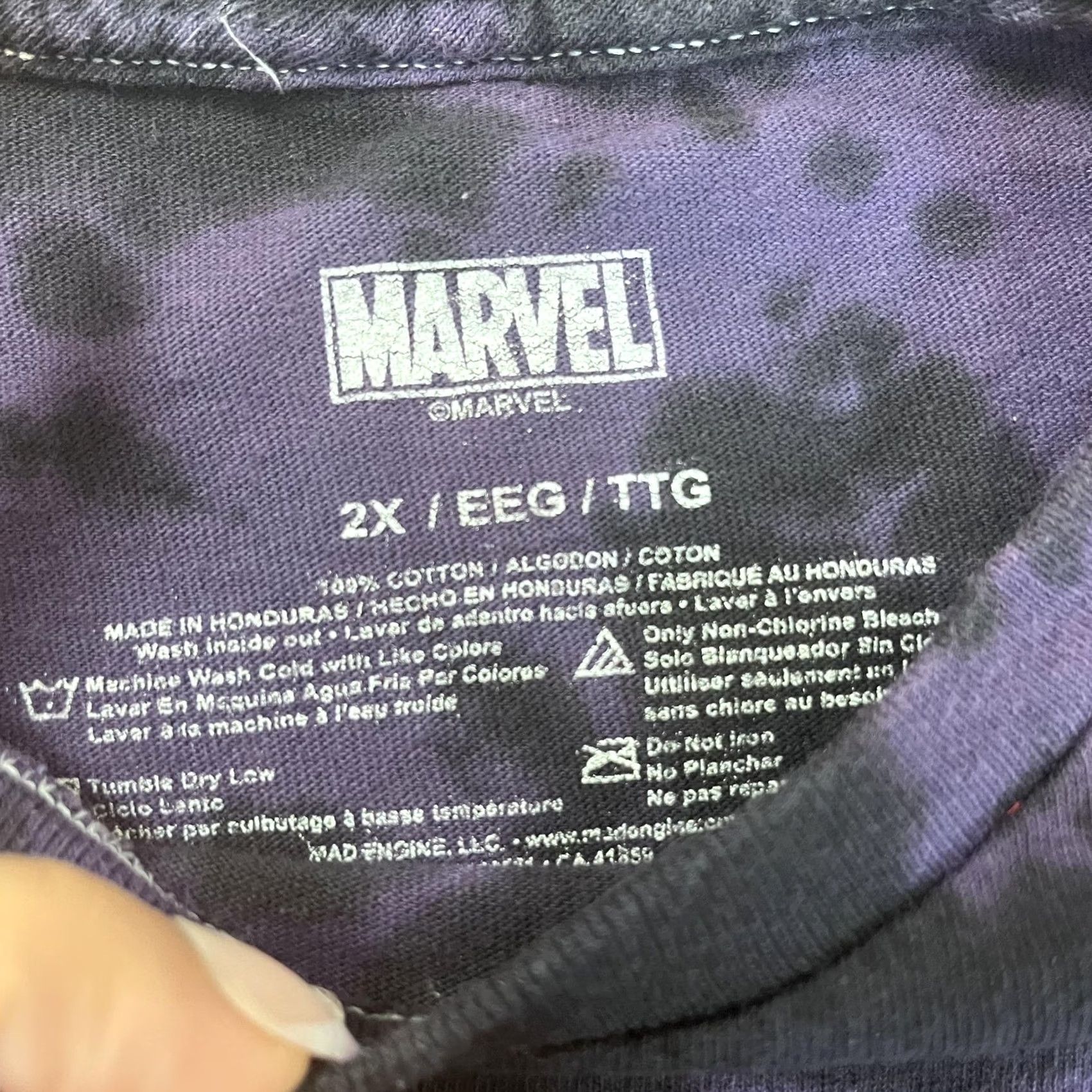 Vintage VINTAGE Marvel Venom Shirt Mens 2XL Black Purple Tie Dye Graphic Mad Engine Comic Tee Size US XXL / EU 58 / 5 - 2 Thumbnail