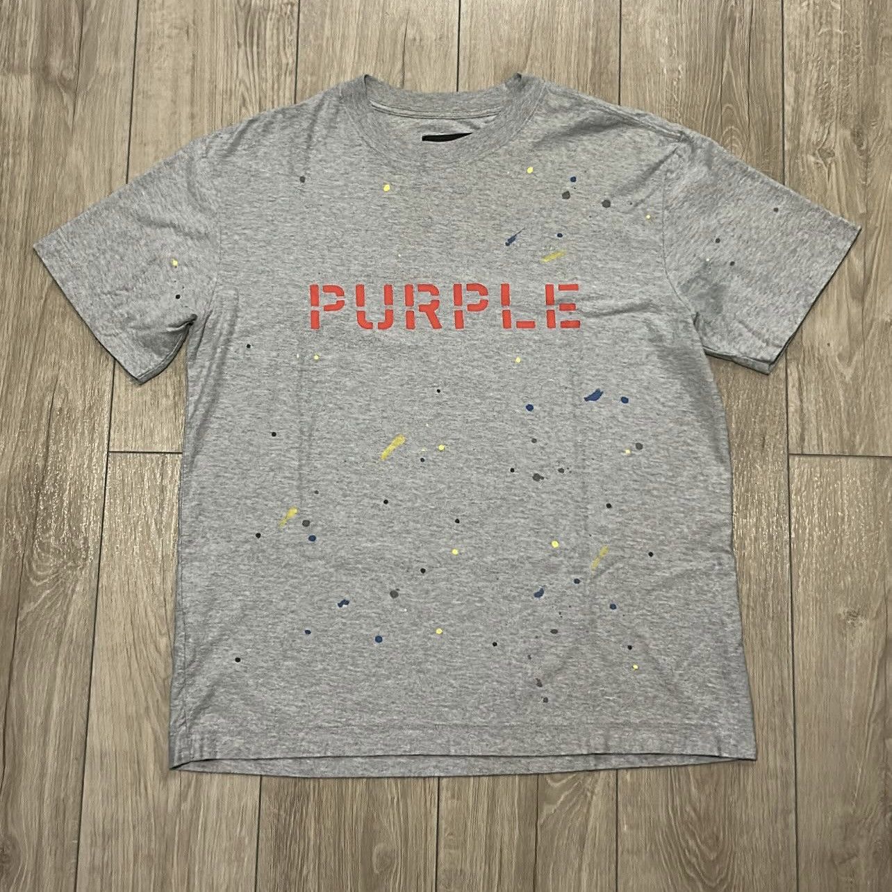 Purple Brand Purple Brand Stencil Logo Paint Splatter Tee Size US L / EU 52-54 / 3 - 1 Thumbnail