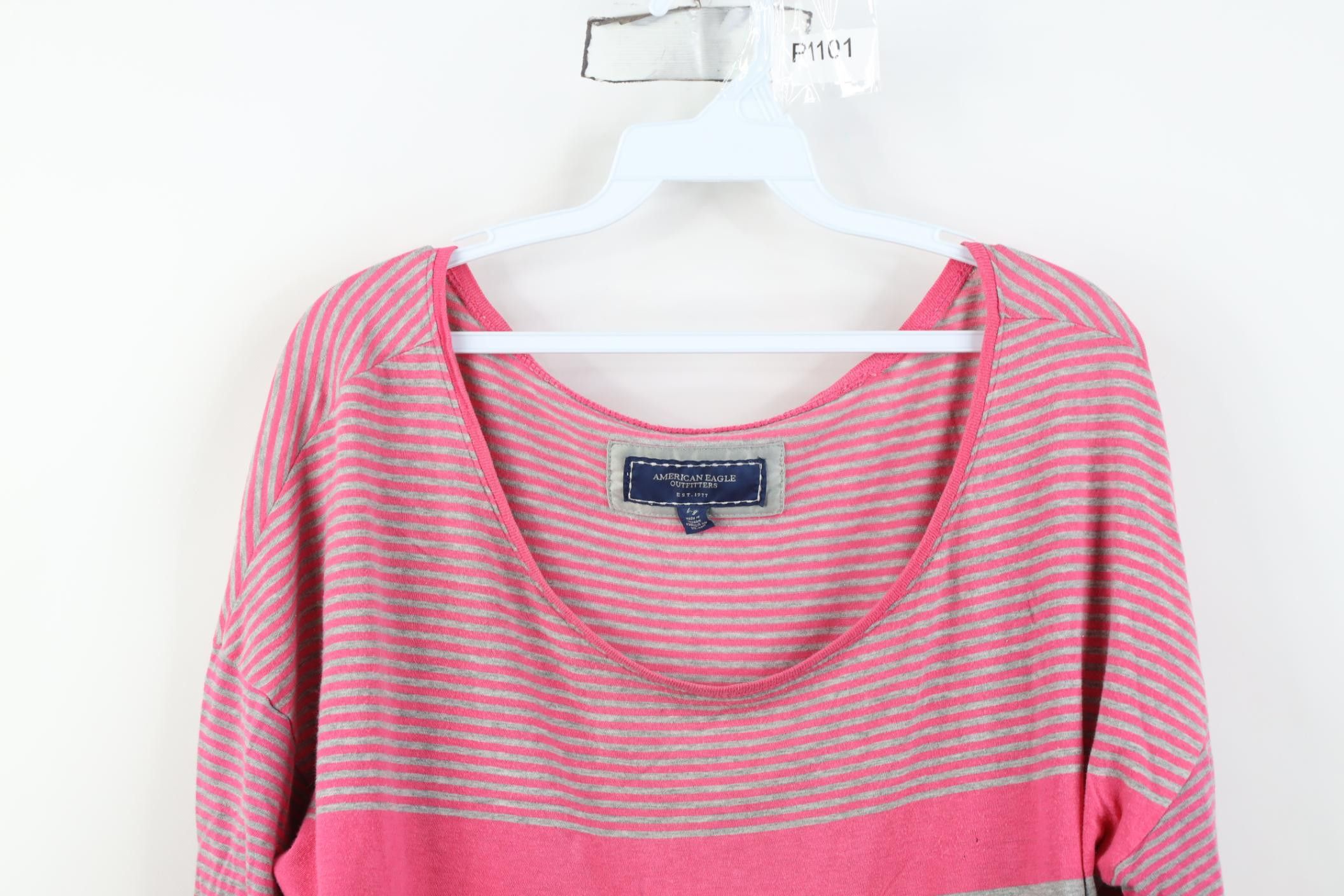 American Eagle Outfitters Vintage Y2K American Eagle Outfitters Striped Raglan T-Shirt Size L / US 10 / IT 46 - 2 Thumbnail