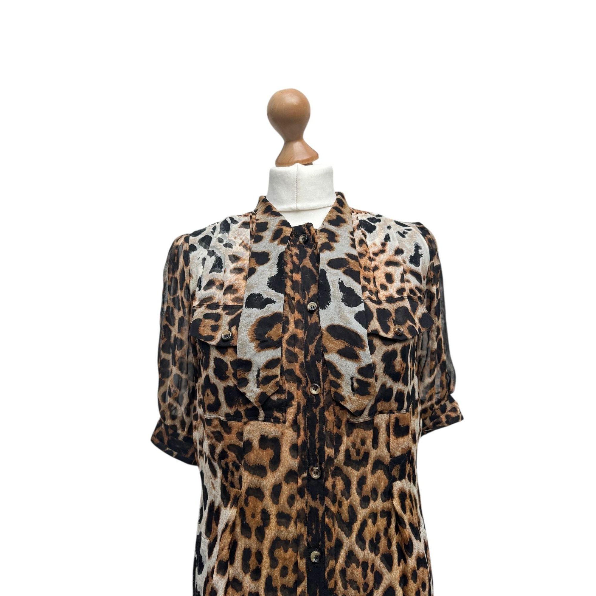Yves Saint Laurent Tom Ford Leopard Silk Dress Size XS / US 0-2 / IT 36-38 - 3 Thumbnail