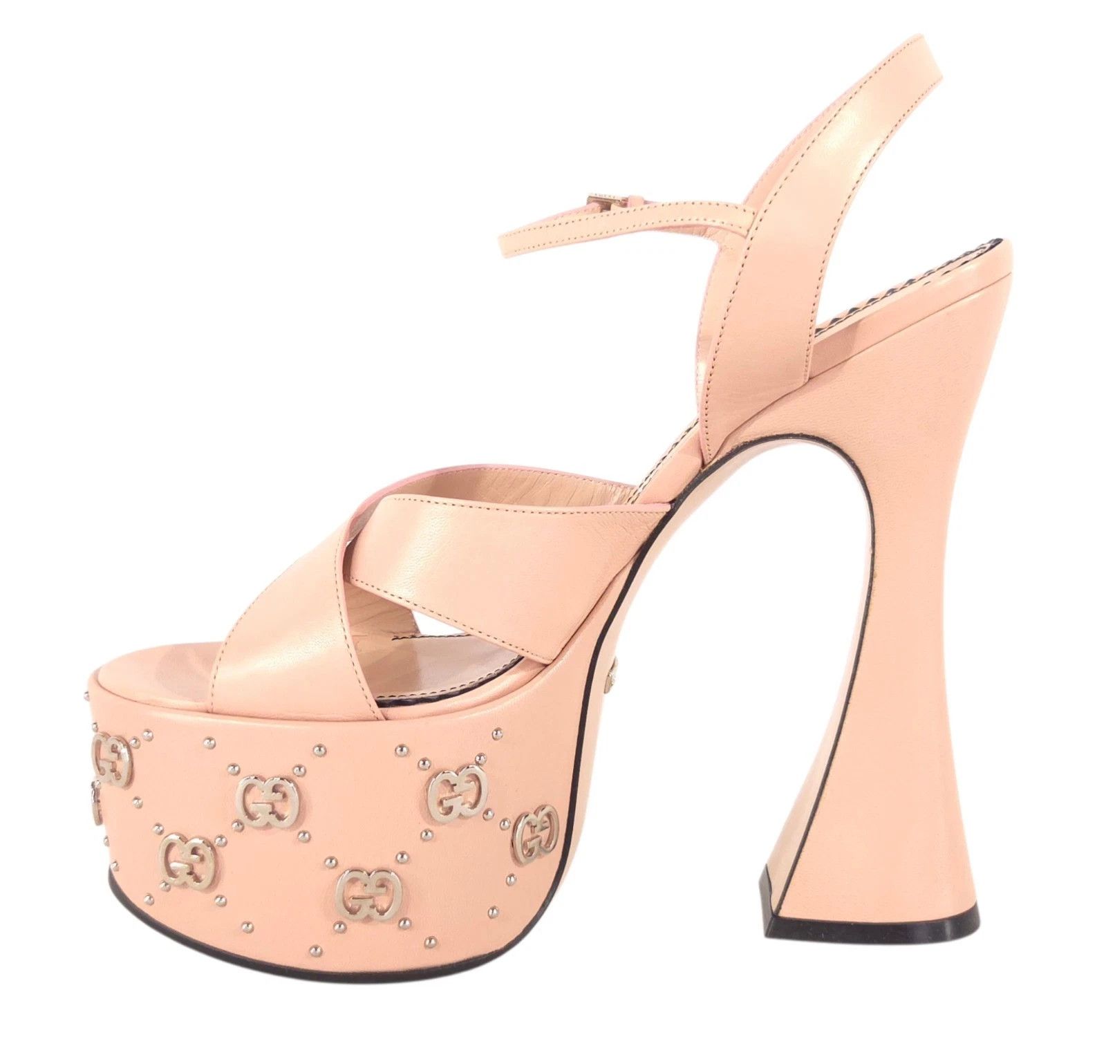 Gucci Gucci Malaga Kid Perfect Pink GG Studded Platform Sandal 8.5 Size US 8.5 / IT 38.5 - 9 Thumbnail