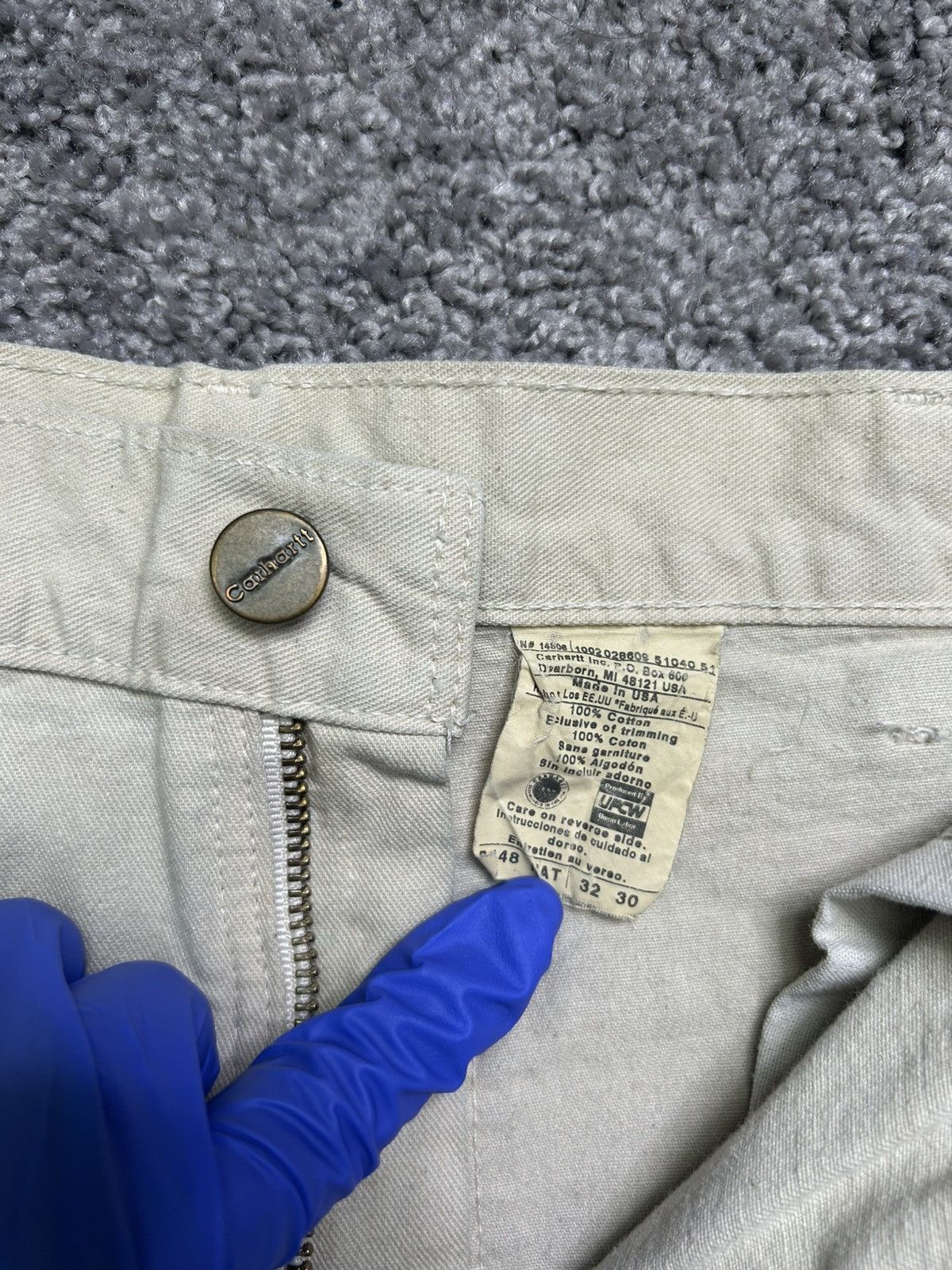 Carhartt Vintage 90s Carhartt Work Pants Leather Made in USA Cargo Size US 31 - 4 Thumbnail