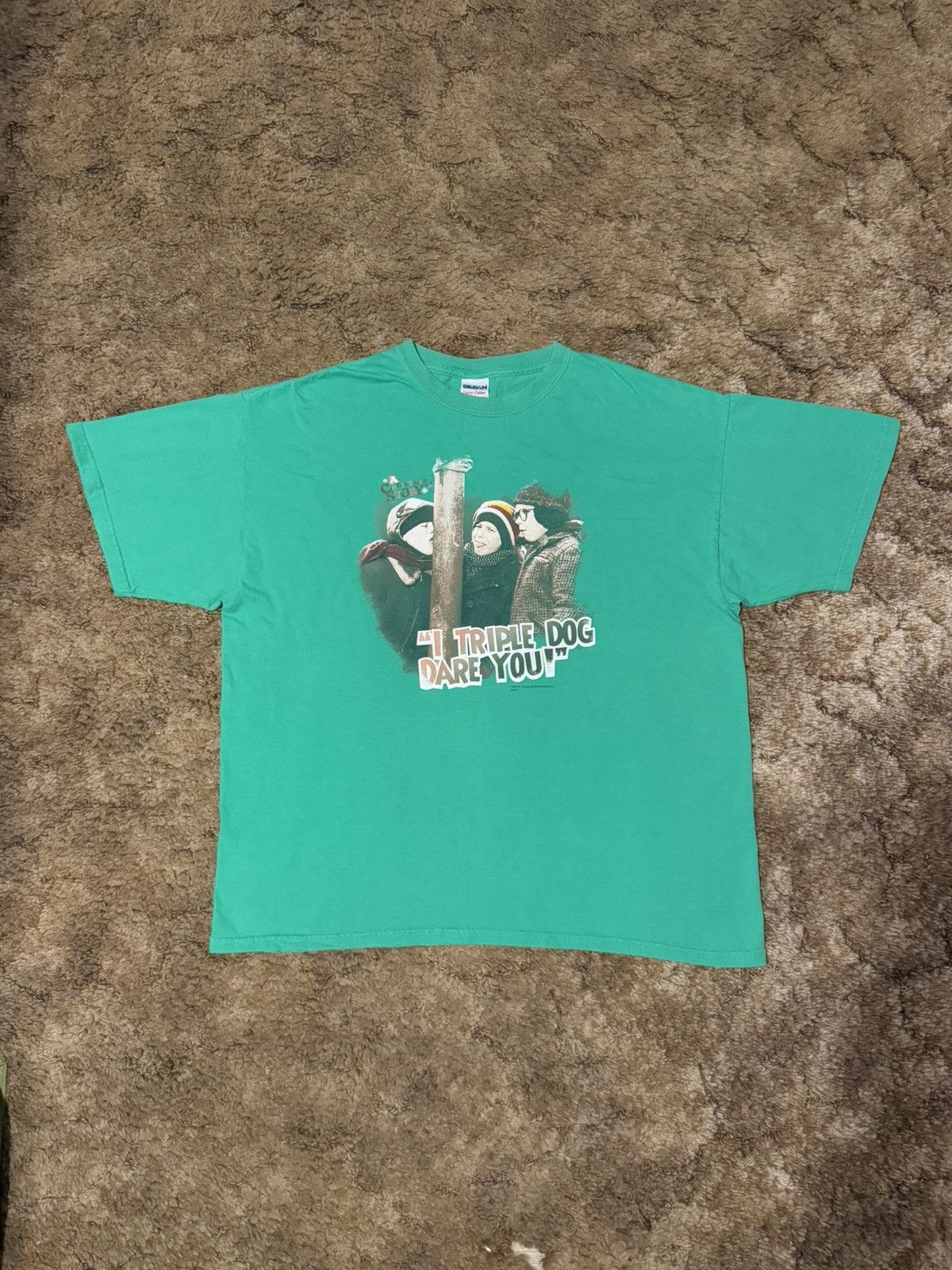 Vintage Vintage A Christmas Story Triple Dog Dare T-Shirt Green XL Size US XL / EU 56 / 4 - 1 Thumbnail