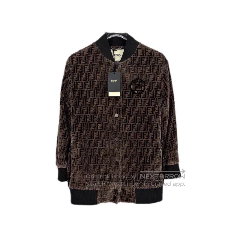 Fendi Fendi Dark brown logo velvet jacket Size XS / US 0-2 / IT 36-38 - 1 Thumbnail