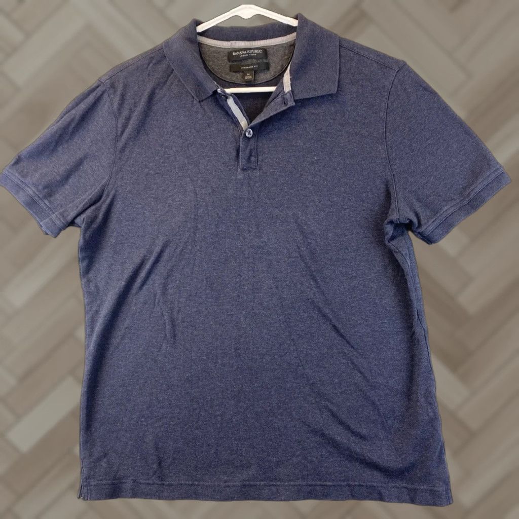 Banana Republic Banana Republic Polo Shirt Men M Gray Solid Short Sleeve Golf Preppy Size US M / EU 48-50 / 2 - 1 Thumbnail
