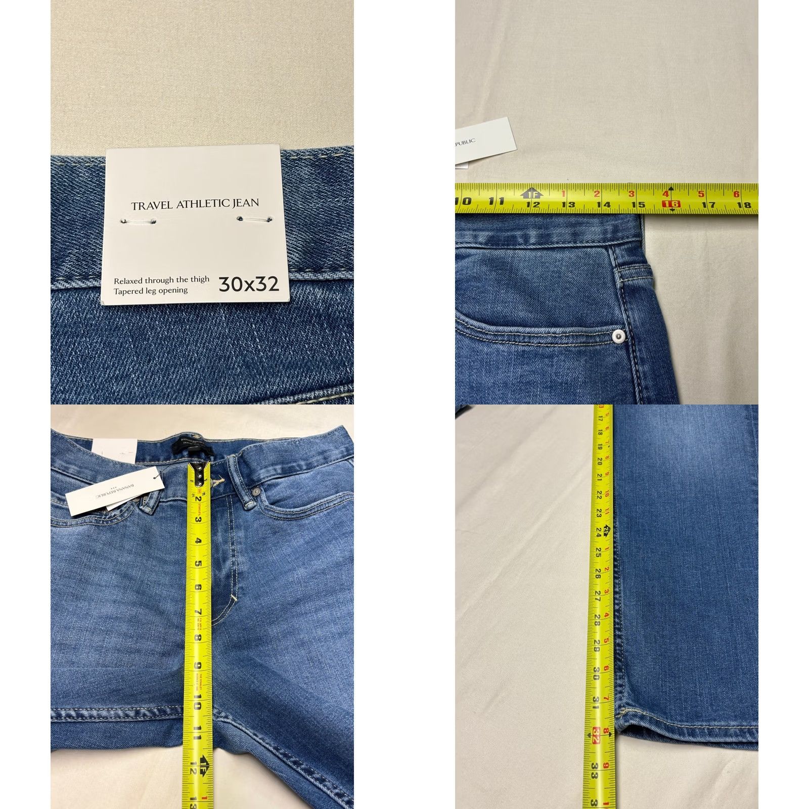 Banana Republic Banana Republic Travel Athletic Jeans Blue Mens 30x32 Jeans Athletic Blue Mens 30 Inseam 32 Medium Wash Vintage No NWT NWT Size US 30 / EU 46 - 8 Thumbnail
