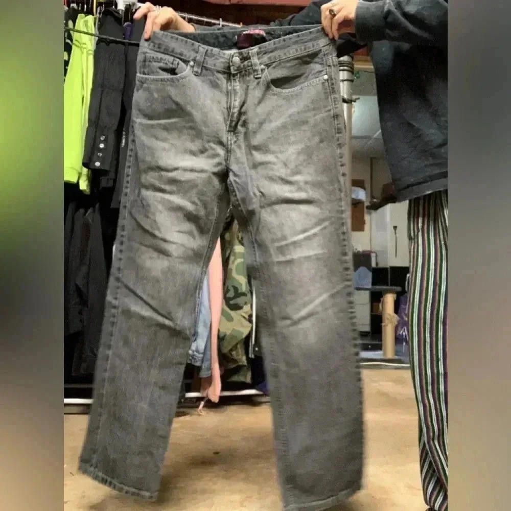 Hawk Hawk Men's Gray Denim Jeans - 34x30 Size US 32 / EU 48 - 1 Thumbnail