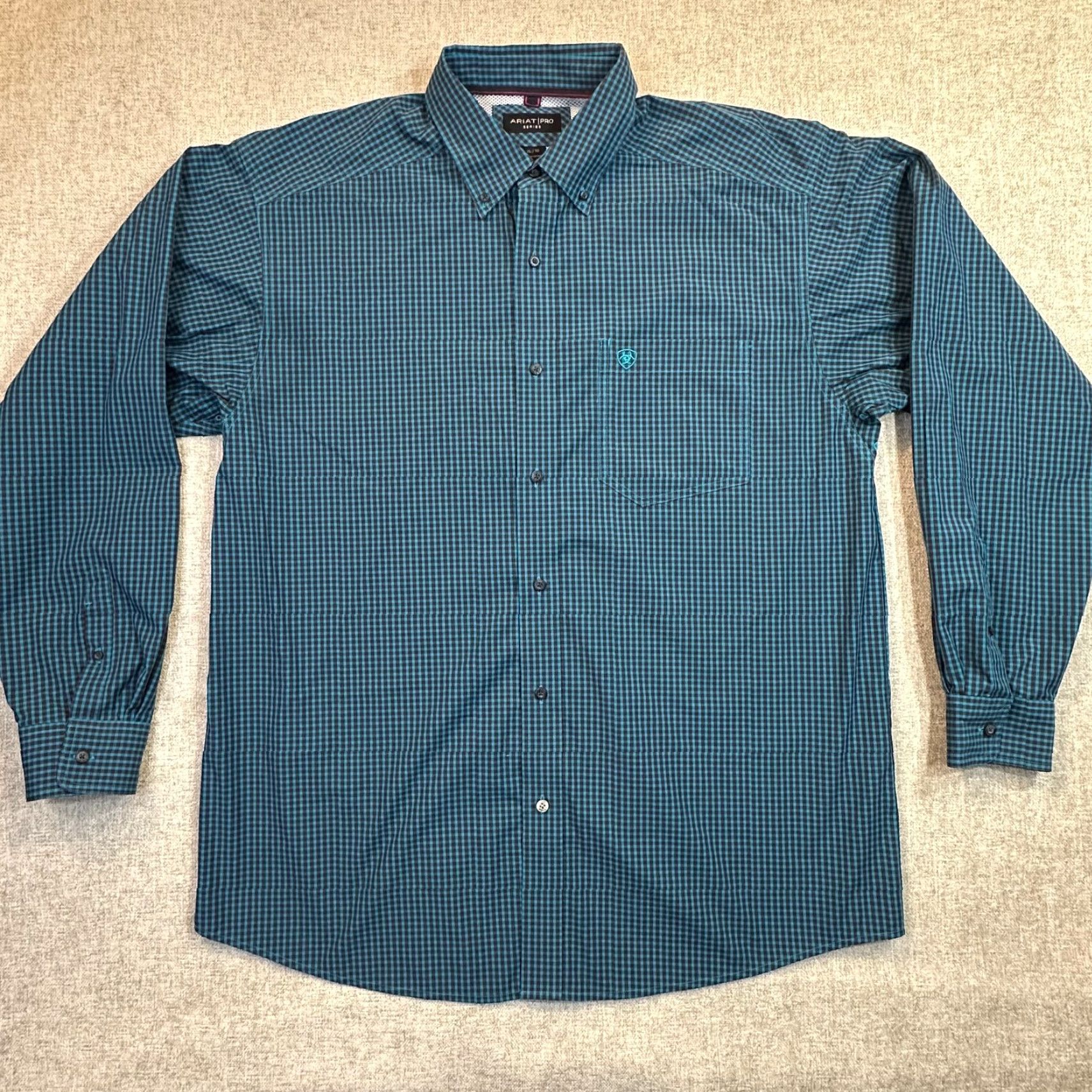 Ariat Ariat Pro Series Mens XL Gingham Western Cowboy Button Down Long Sleeve Shirt Size US XL / EU 56 / 4 - 4 Thumbnail
