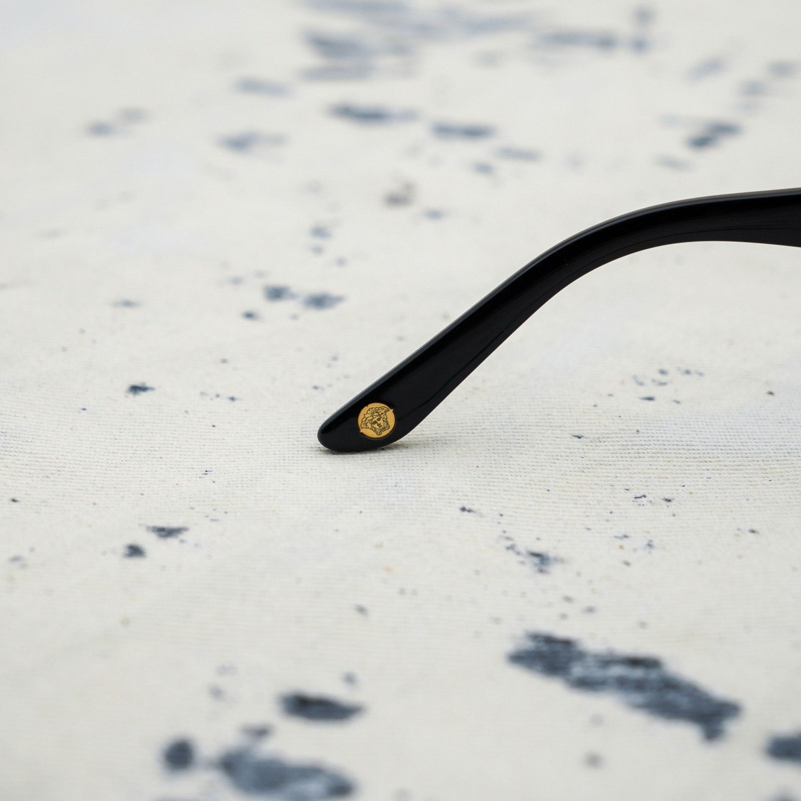 Versace mod 2126 gold medusa logo black shield sunglasses