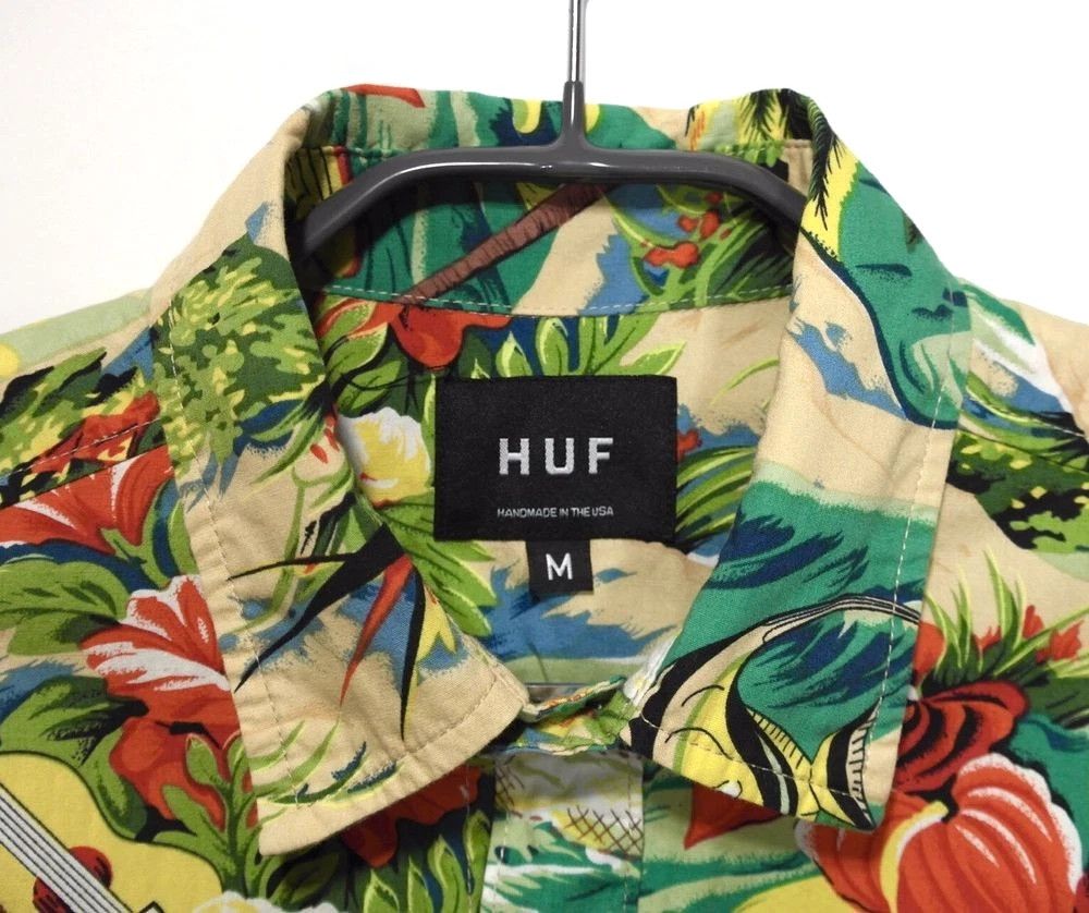 Huf Huf Men's M Hawaii Button Shirt Short Sleeve Size US M / EU 48-50 / 2 - 6 Thumbnail