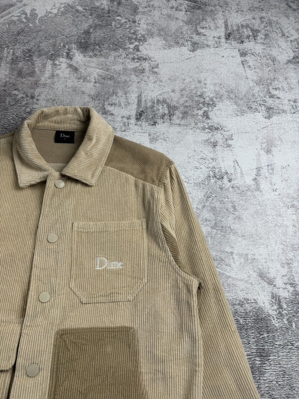Dime Dime Corduroy Velvet Cream Snap Hip Hop Bomber Light Jacket Size US S / EU 44-46 / 1 - 7 Thumbnail