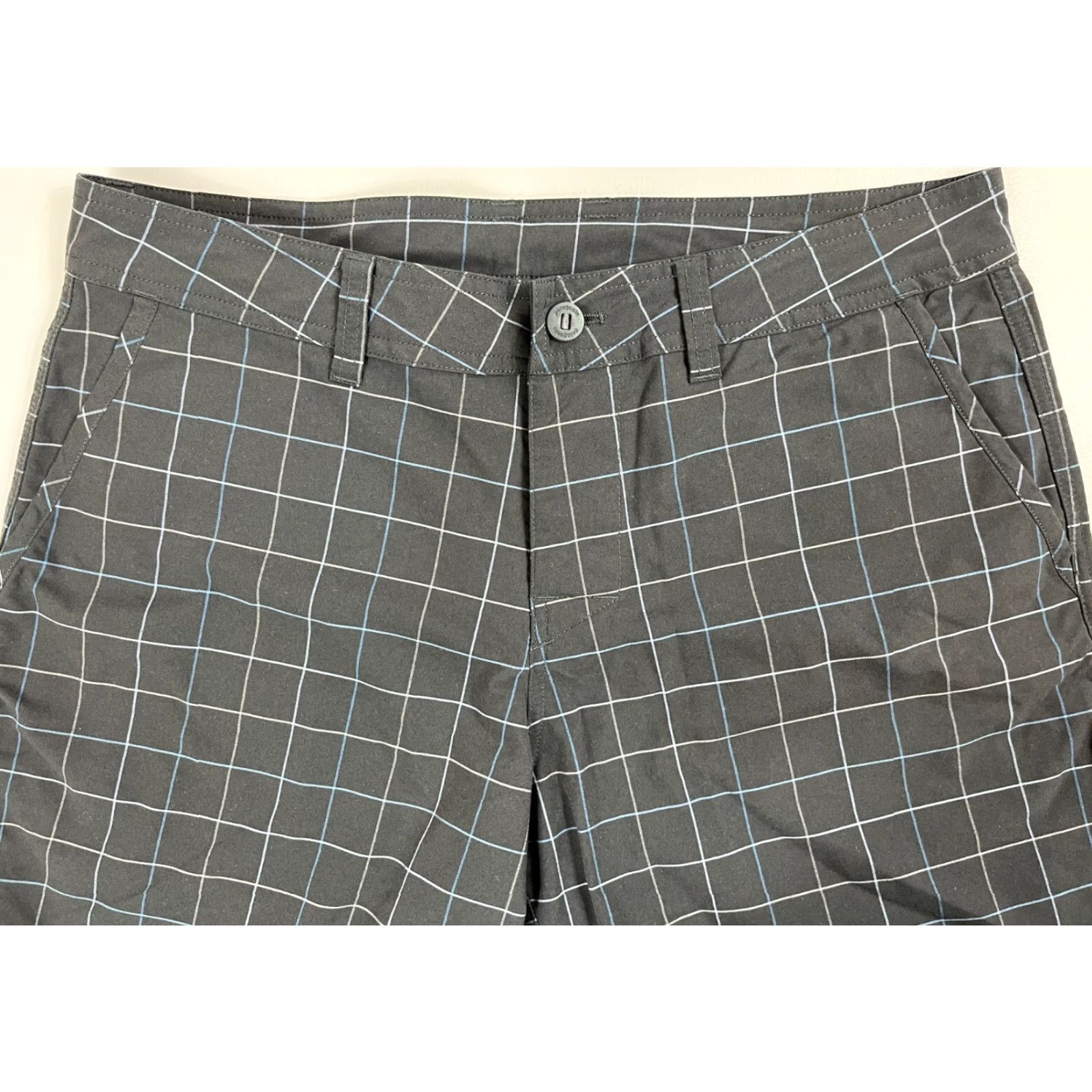 Patagonia Patagonia Men's Shorts Windowpane 33 Waist 10.5in Inseam Charcoal/Black Pockets Lightweight Casual Travel Chino Outdoor Polyester Nylon Size US 33 - 3 Thumbnail