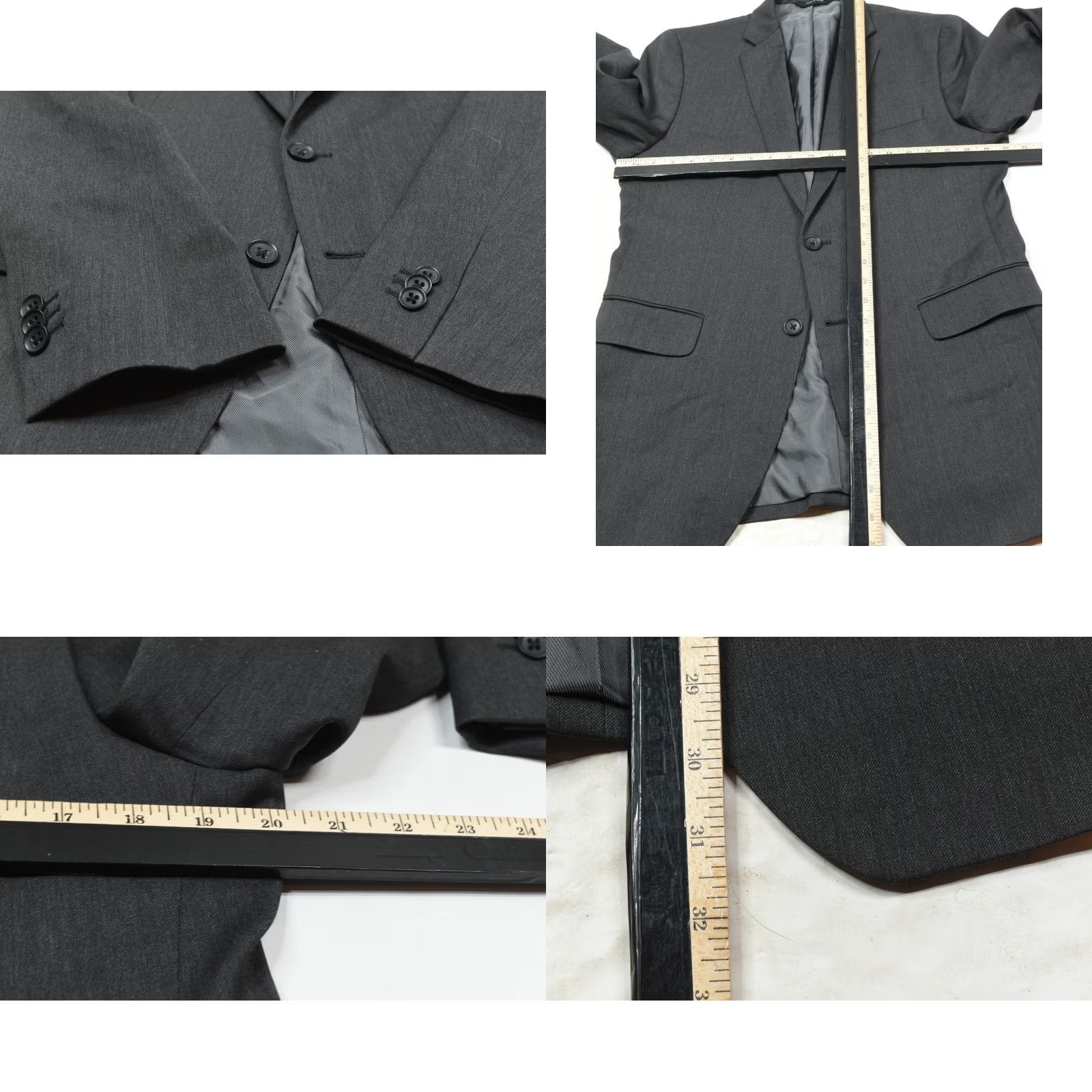 Banana Republic Banana Republic Cerutti Suit Jacket Mens 40R Gray Wool Two-Button Tailored Fit Size 40R - 8 Thumbnail