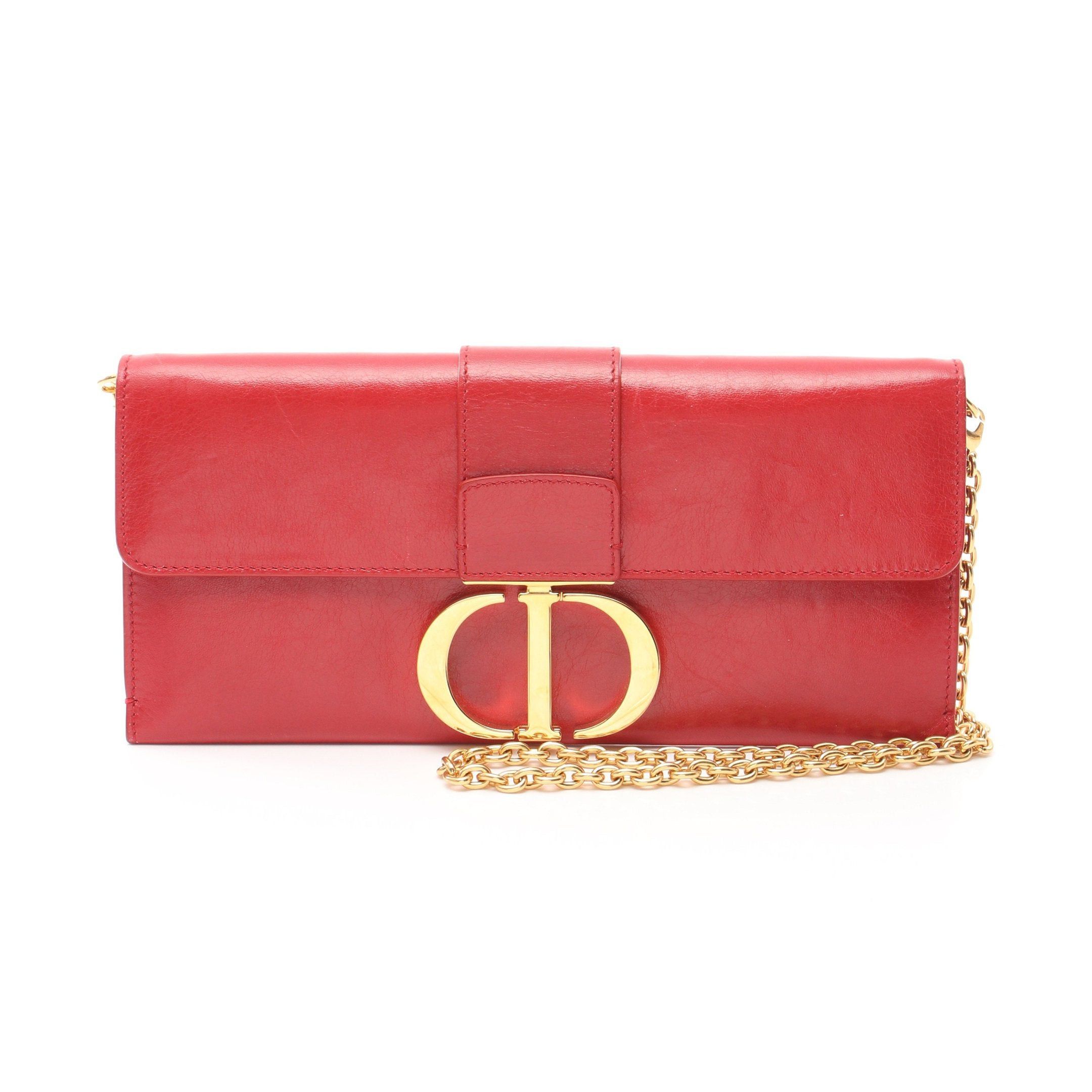 Dior Dior 30 Montaigne Clutch Bag Chain Shoulder Leather Red Size ONE SIZE - 1 Thumbnail