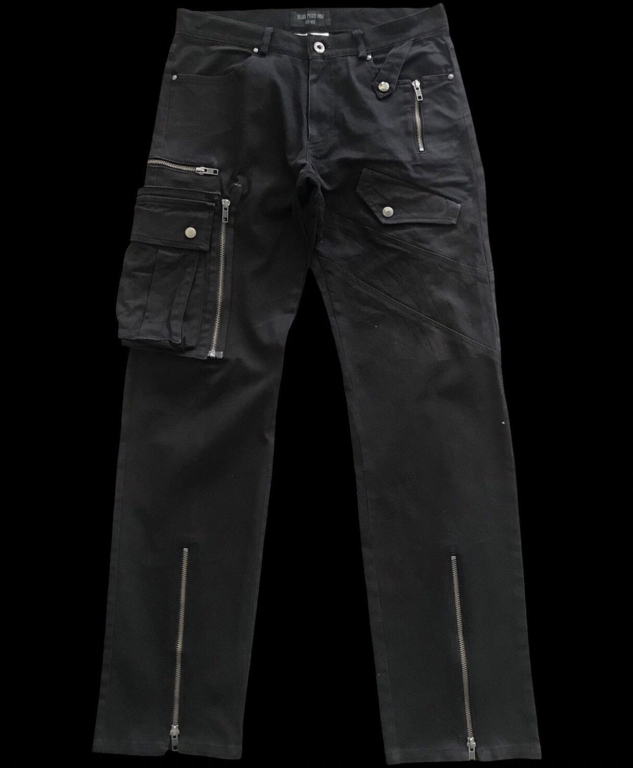 Designer BLACK PEACE NOW Japan Punk Zipper Cargo Pant Size US 30 / EU 46 - 1 Thumbnail