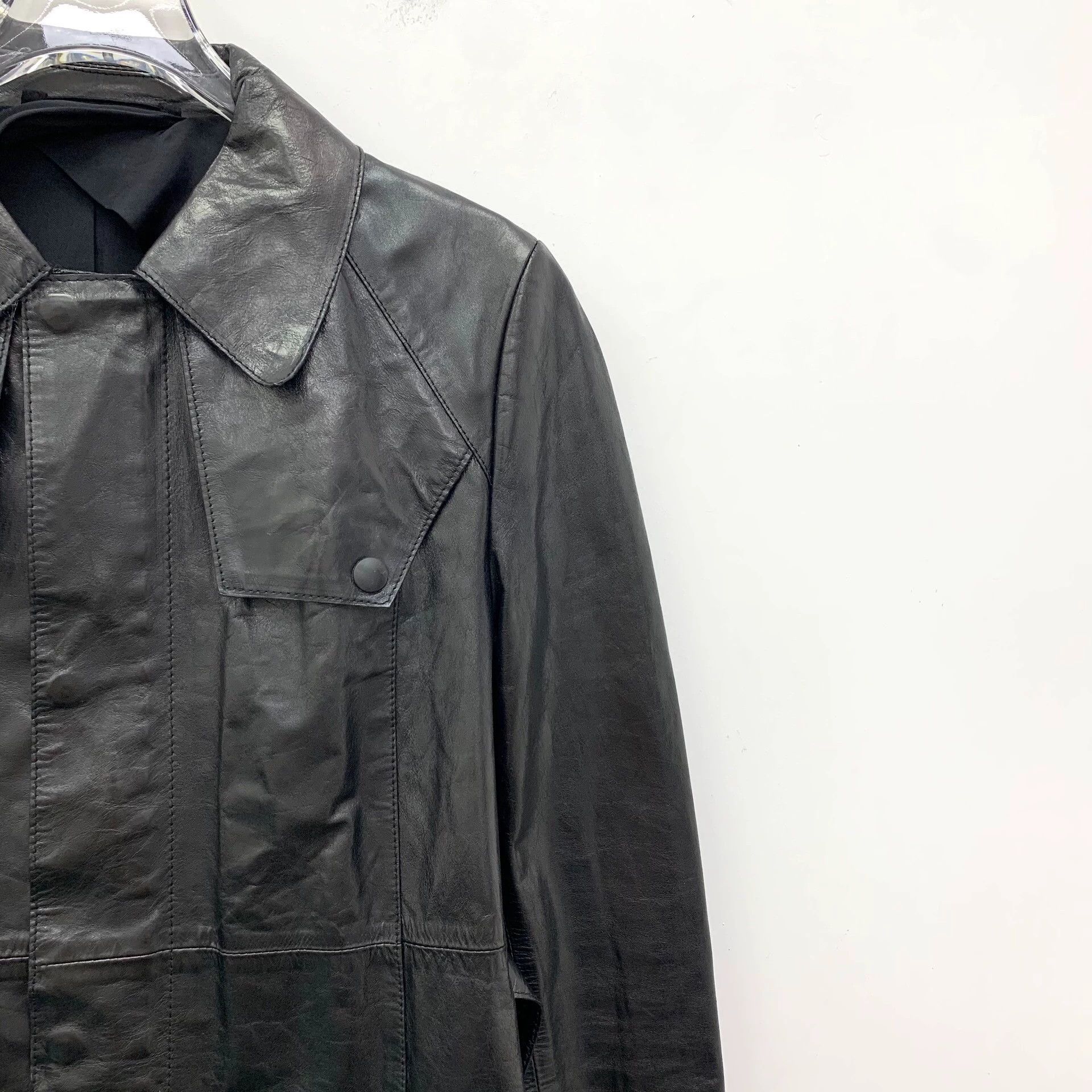 Maison Margiela JW0742 Maison Margiela Black Leather Lapel Long Sleeve Size US XS / EU 42 / 0 - 4 Thumbnail