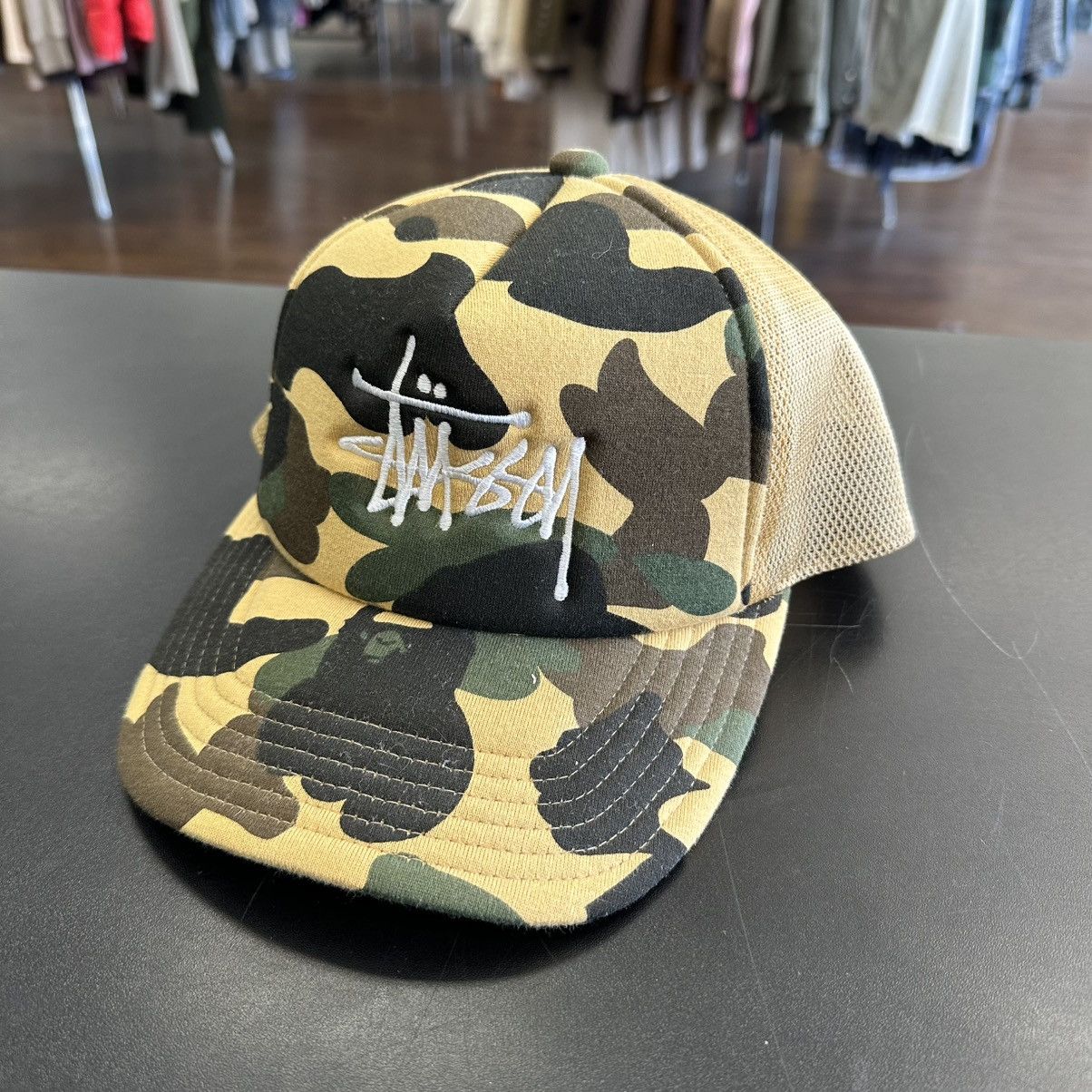 NWT 2010 Vintage Bape x Stussy HAT CAP Bathing Ape 1st Camo