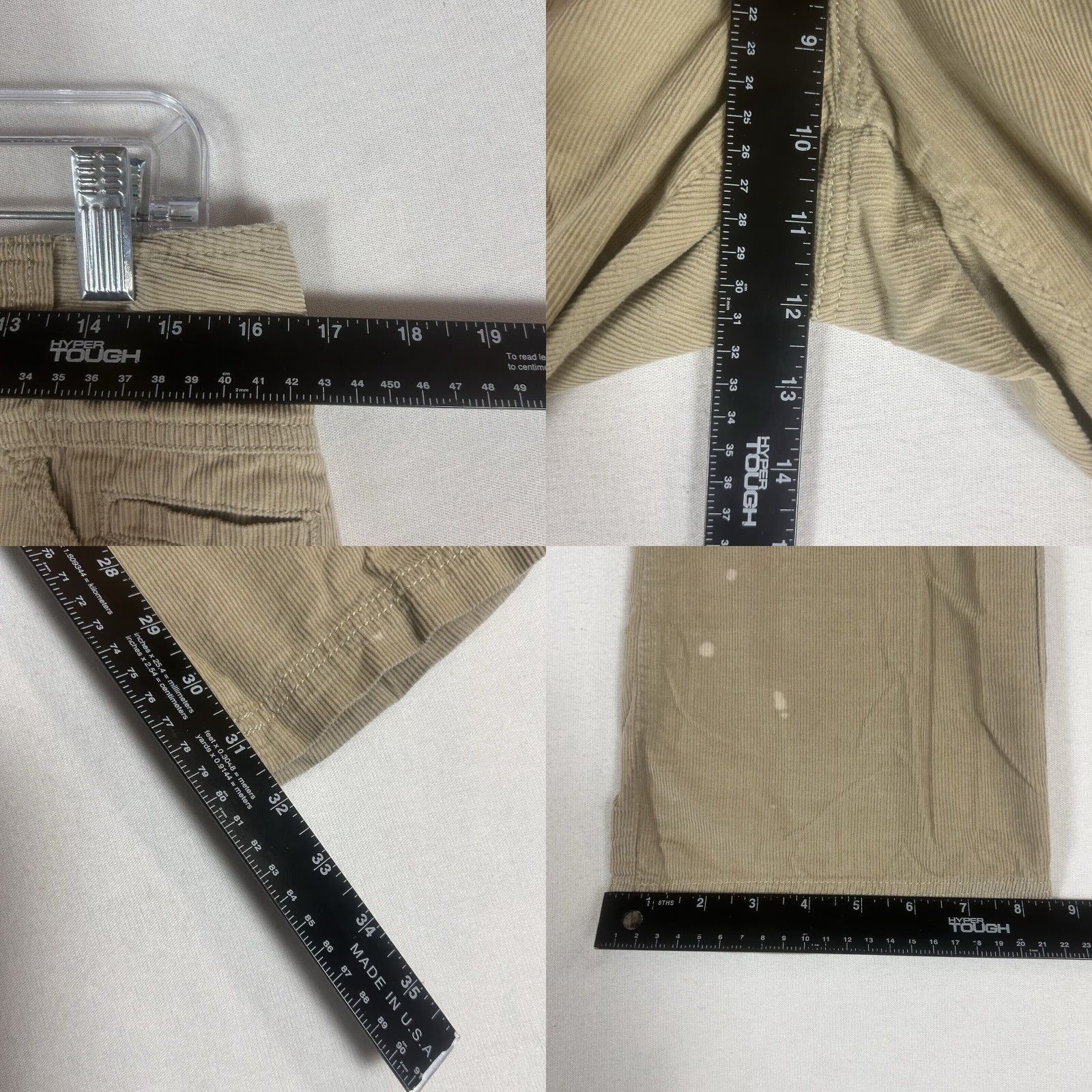 Vintage Columbia Corduroy Pants Womens 10 Regular Beige Lightweight Straight Leg 90s City Retro Size 32" / US 10 / IT 46 - 9 Thumbnail