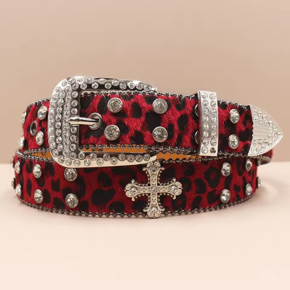 Other Cheetah leopard Cross print pu leather belt 105 cm Size 28 - 2 Thumbnail