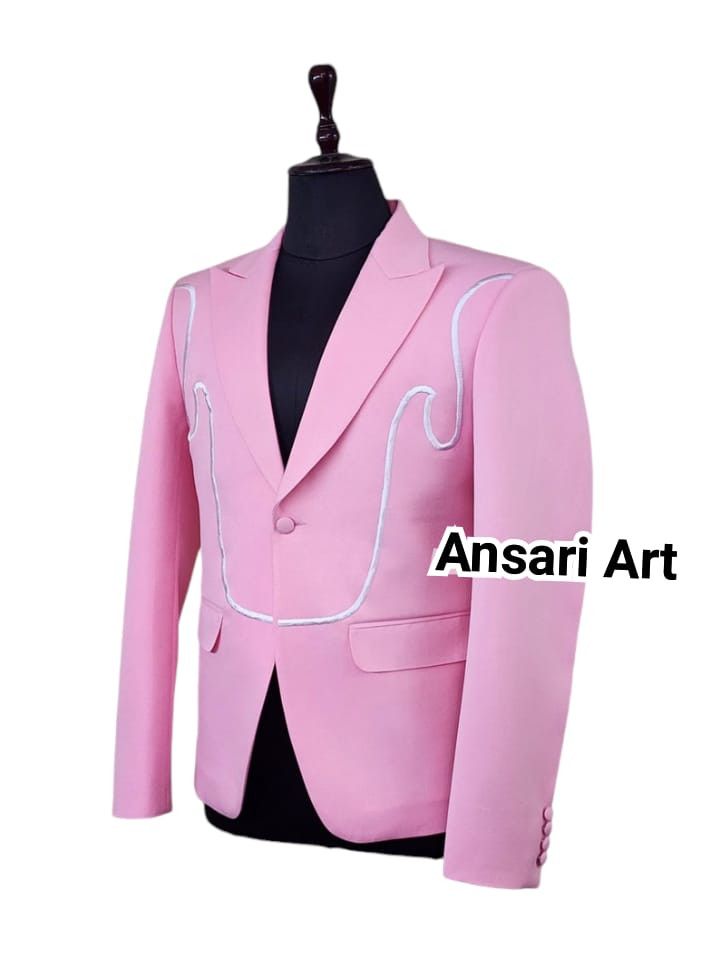 Other Men 2PC Customized Piping Embroidery cocktail prom outfit Size 44R - 3 Thumbnail