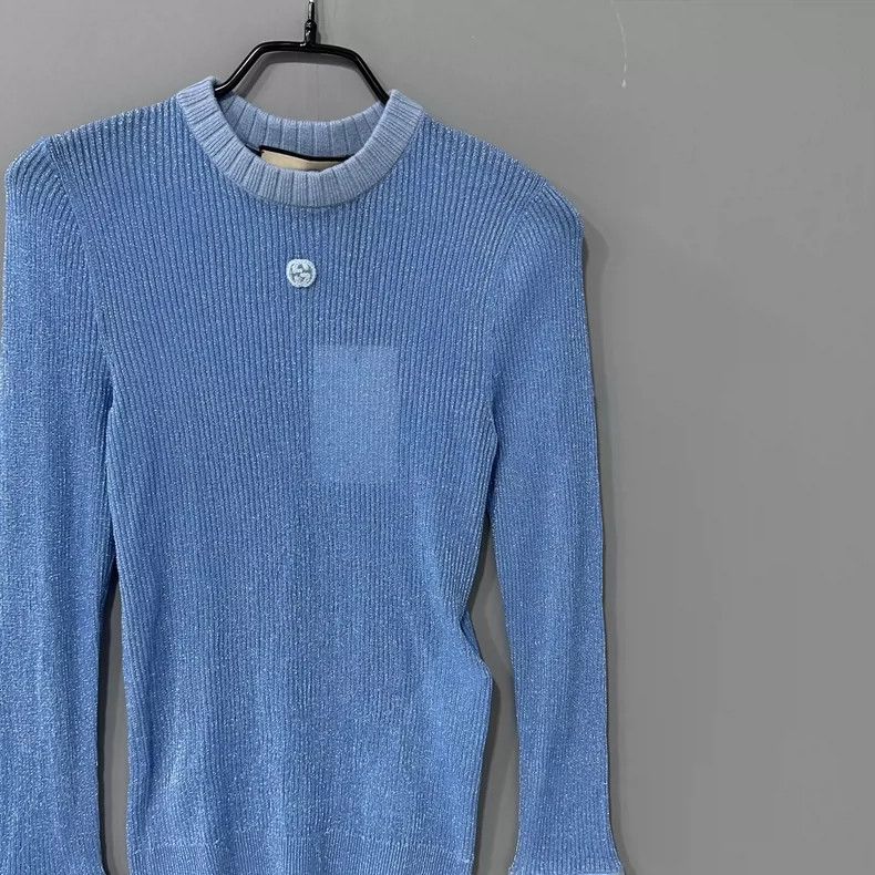 Gucci Gucci Blue logo knitwear Size S / US 4 / IT 40 - 2 Thumbnail