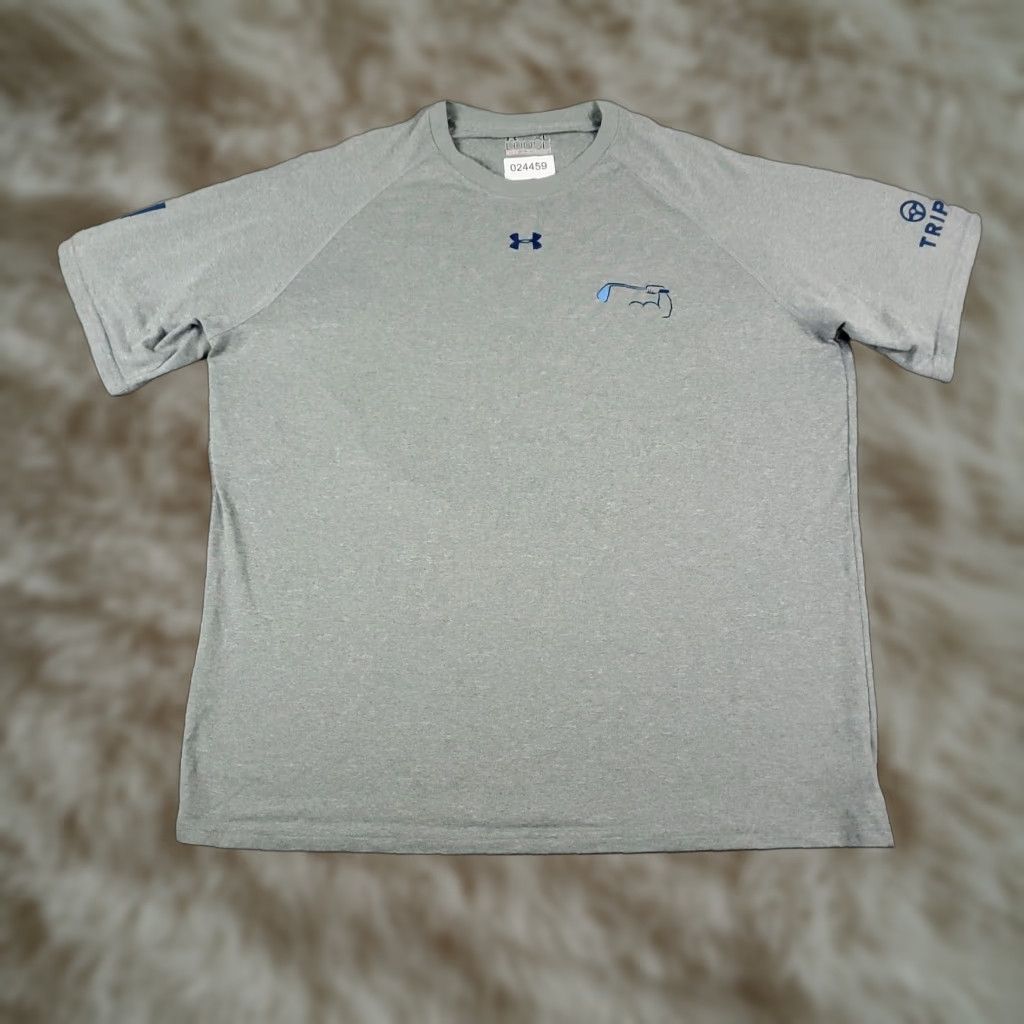 Under Armour VINTAGE Under Armour T-Shirt Men's XL Gray Short Sleeve Cotton Blend Logo Athletic All Seasons Size US XL / EU 56 / 4 - 1 Thumbnail
