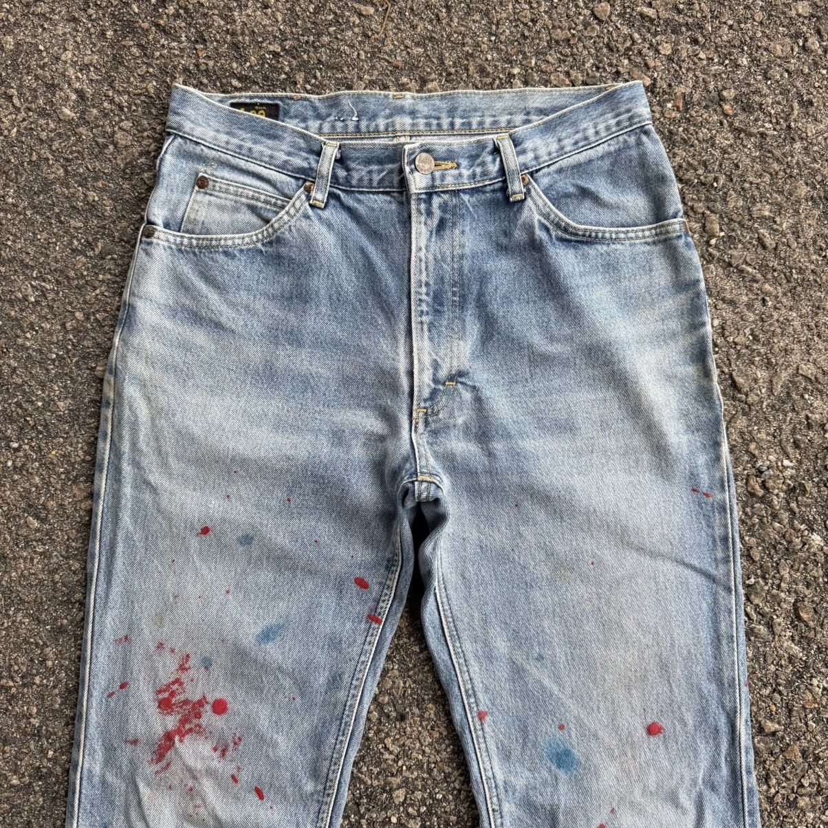 Lee VINTAGE LEE RIDER PAINT FADED JEAN DENIM PANTS Size US 32 / EU 48 - 2 Thumbnail