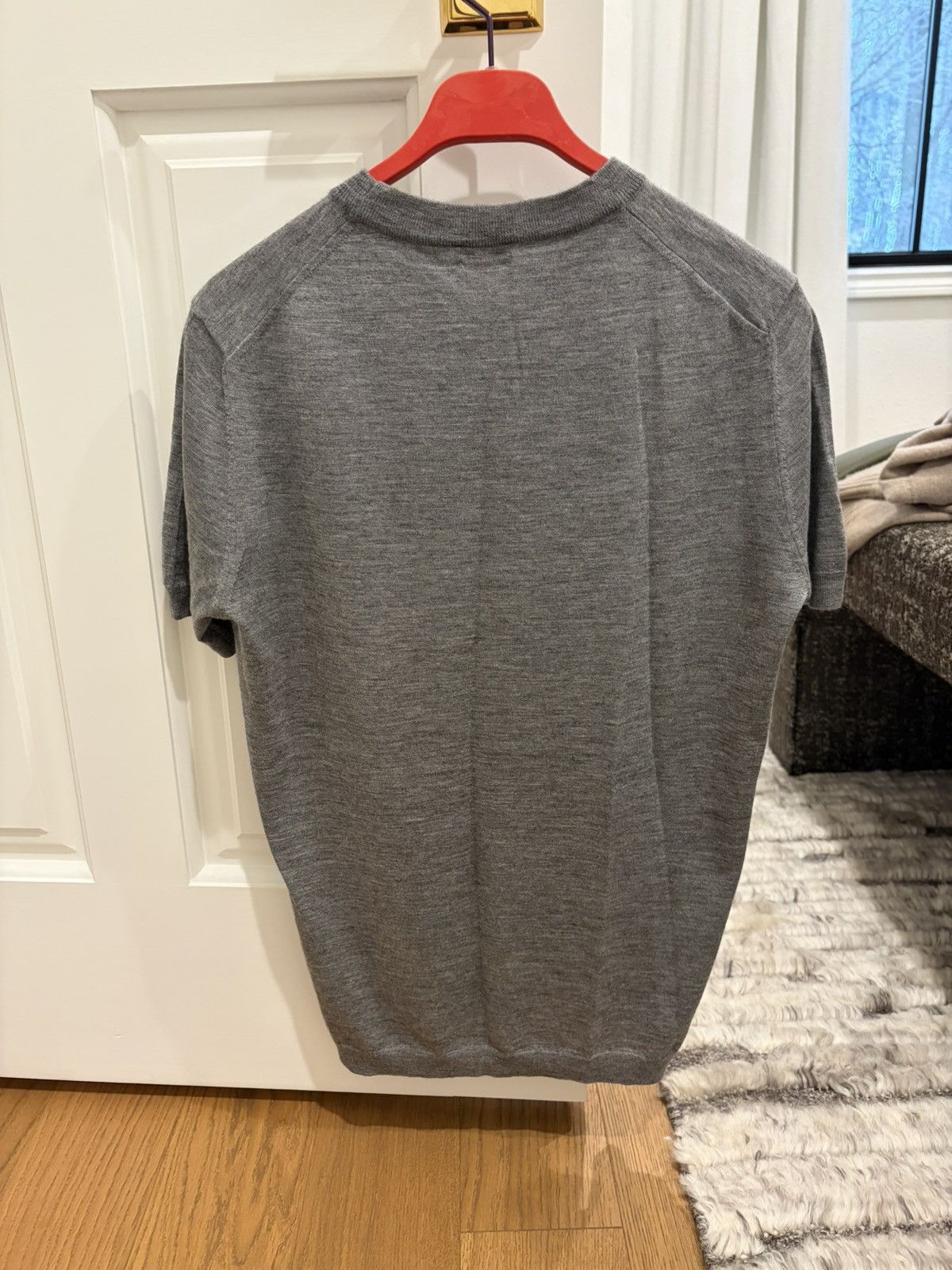 Isaia Isaia Grey Cashmere-Silk Knit T-Shirt Size US S / EU 44-46 / 1 - 2 Thumbnail