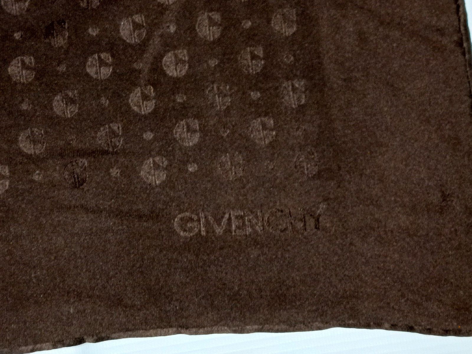 Givenchy GIVENCHY PARIS FRANCE GG Monogram Brown Silk Scarf Size ONE SIZE - 2 Thumbnail