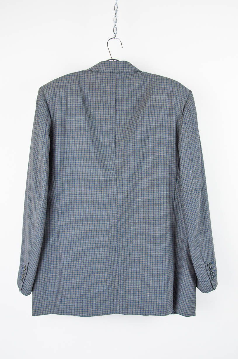 Lanvin LANVIN Classique Pure Wool Blazer Blue Micro-Check 54R Size 54R - 2 Thumbnail