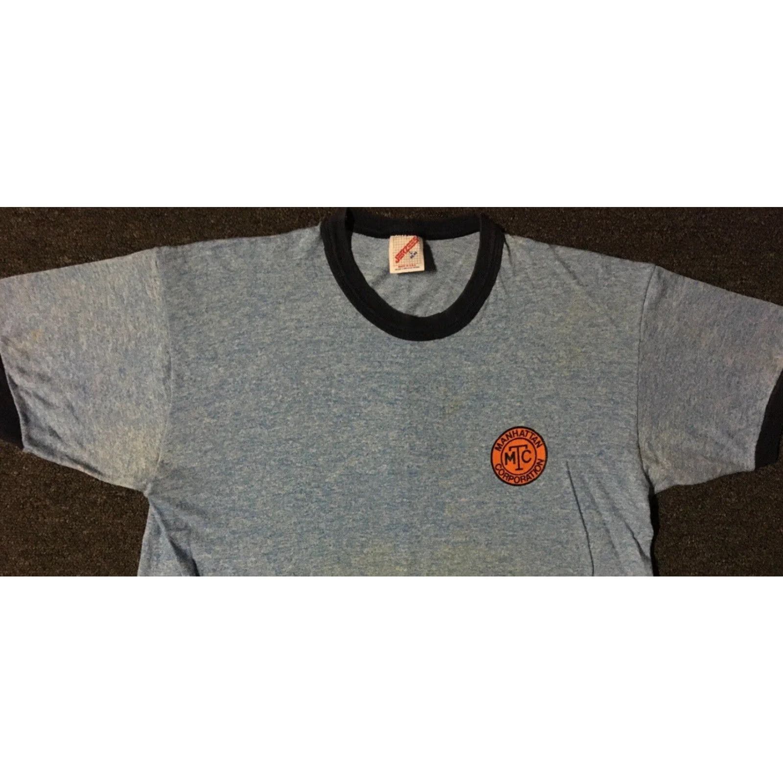 Vintage Vtg 80s Manhattan Corporation Train Bus Repair Faded Shirt S NYC Grunge NYPD 90s Size US S / EU 44-46 / 1 - 6 Thumbnail