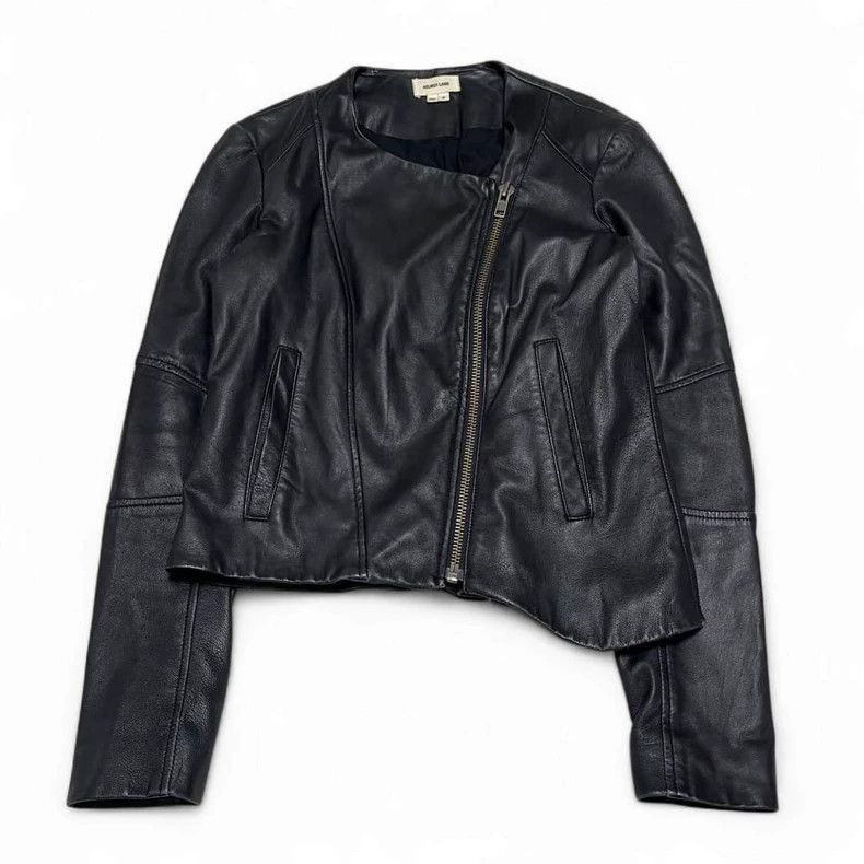 Helmut Lang HELMUT LANG Dark deconstructed leather jacket Size S / US 4 / IT 40 - 1 Thumbnail
