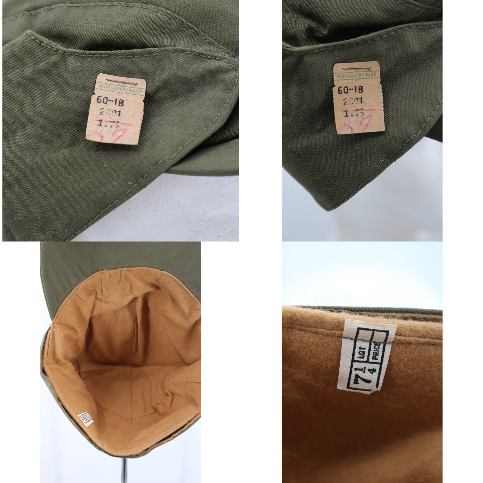 Vintage VINTAGE 1930s Olive Green Hunter Cap 7 1/4 30s Mens Size ONE SIZE - 8 Thumbnail