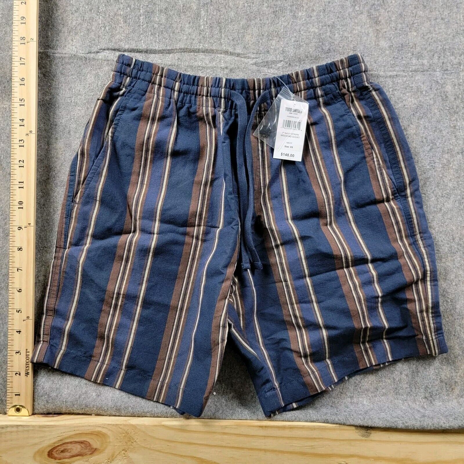 Todd Snyder Todd Snyder Weekend Shorts 7” Brown Striped Size XS Size US 26 / EU 42 - 7 Thumbnail