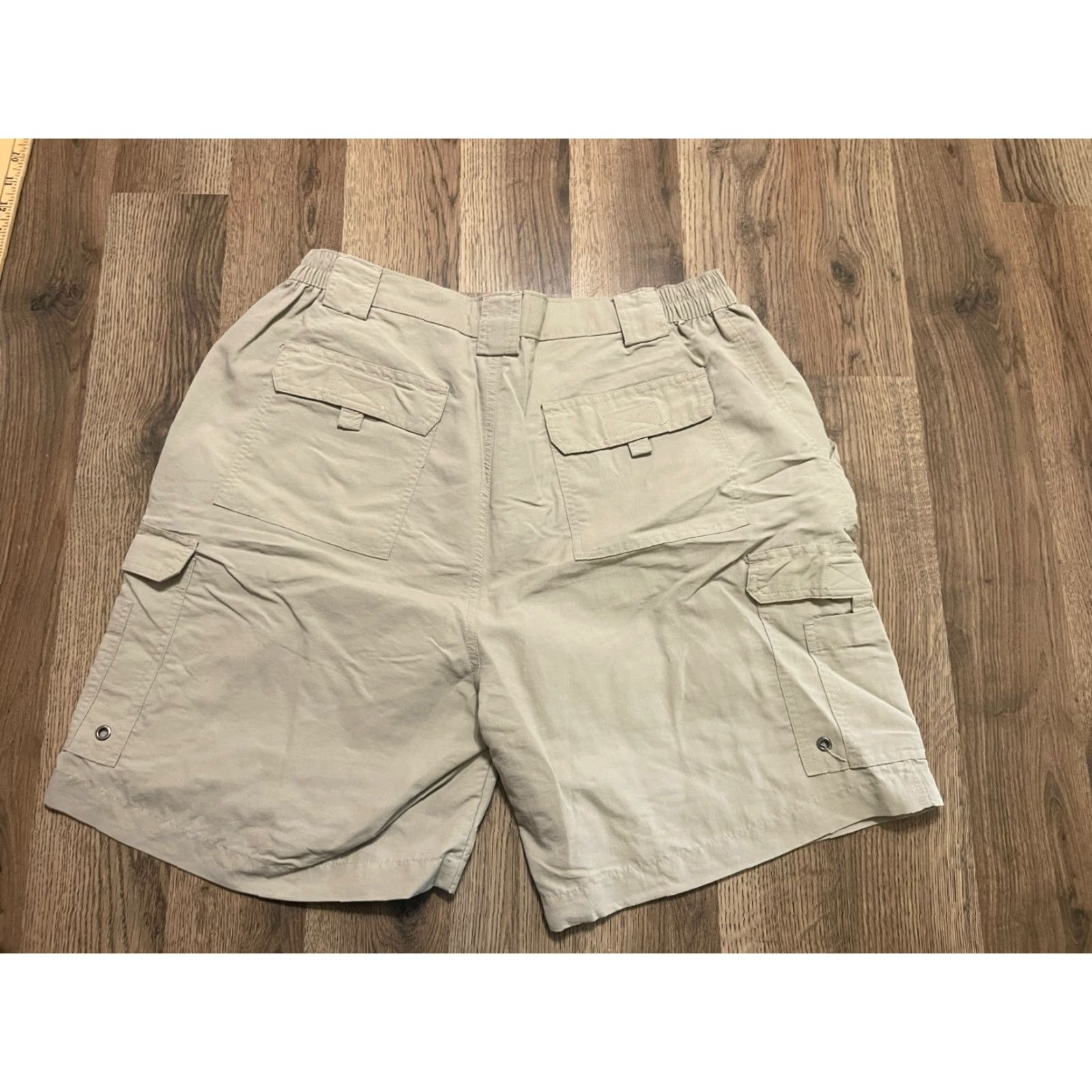 Vintage Reel Legends Performance Clothing Shorts Men Large Khaki Cargo Shorts Beige Modern Casual Cargo 50%? Size US 33 - 2 Thumbnail