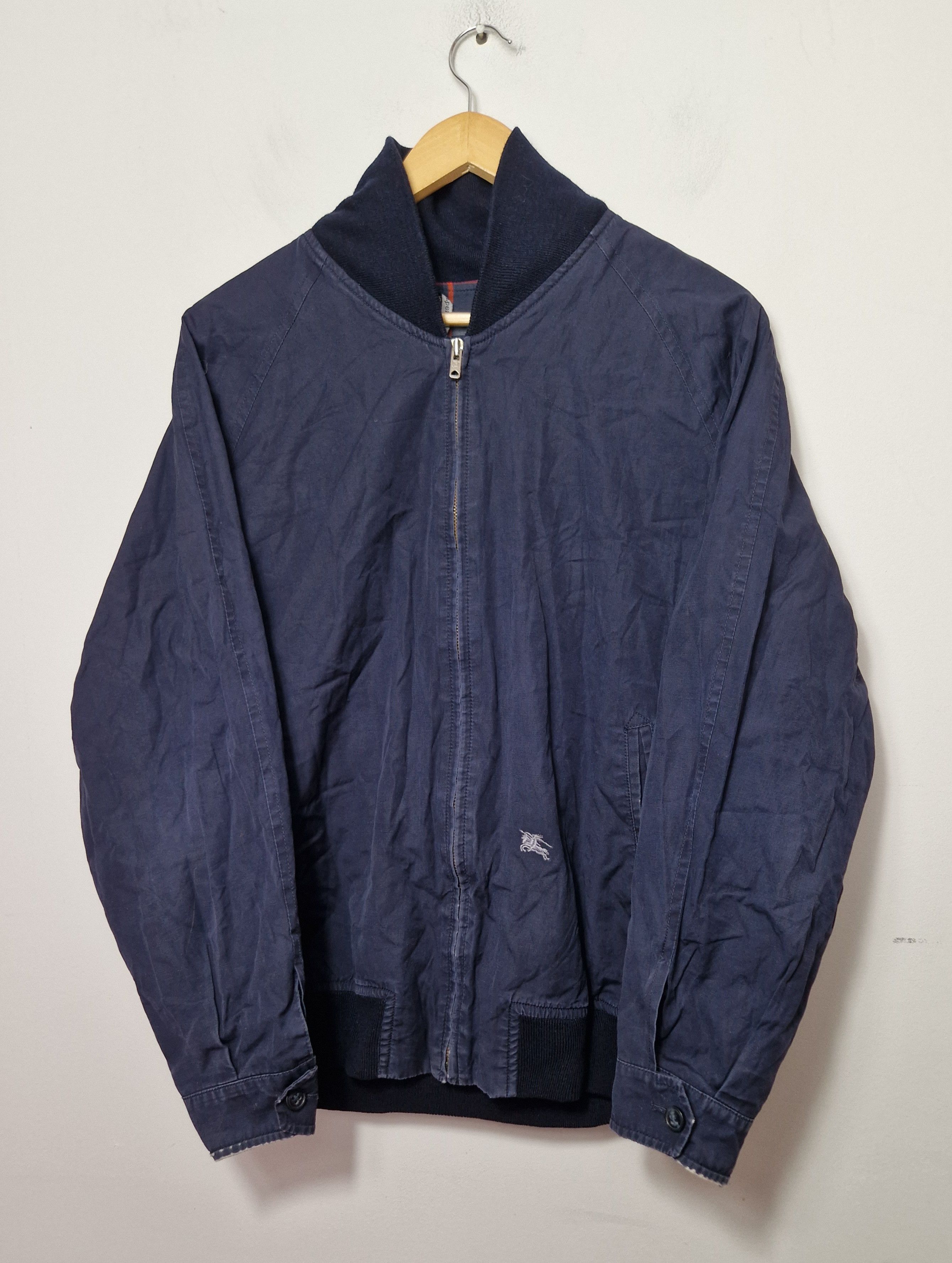 Burberry 90s navy bomber jacket