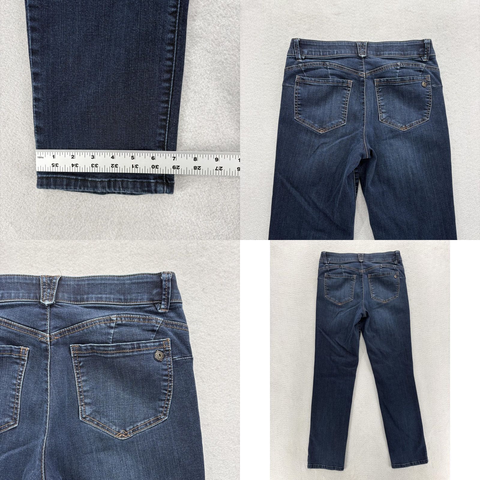 Vintage Democracy Jeans Straight Womens 6 Blue Dark Wash Mid Rise Stretch Size 28" / US 6 / IT 42 - 8 Thumbnail