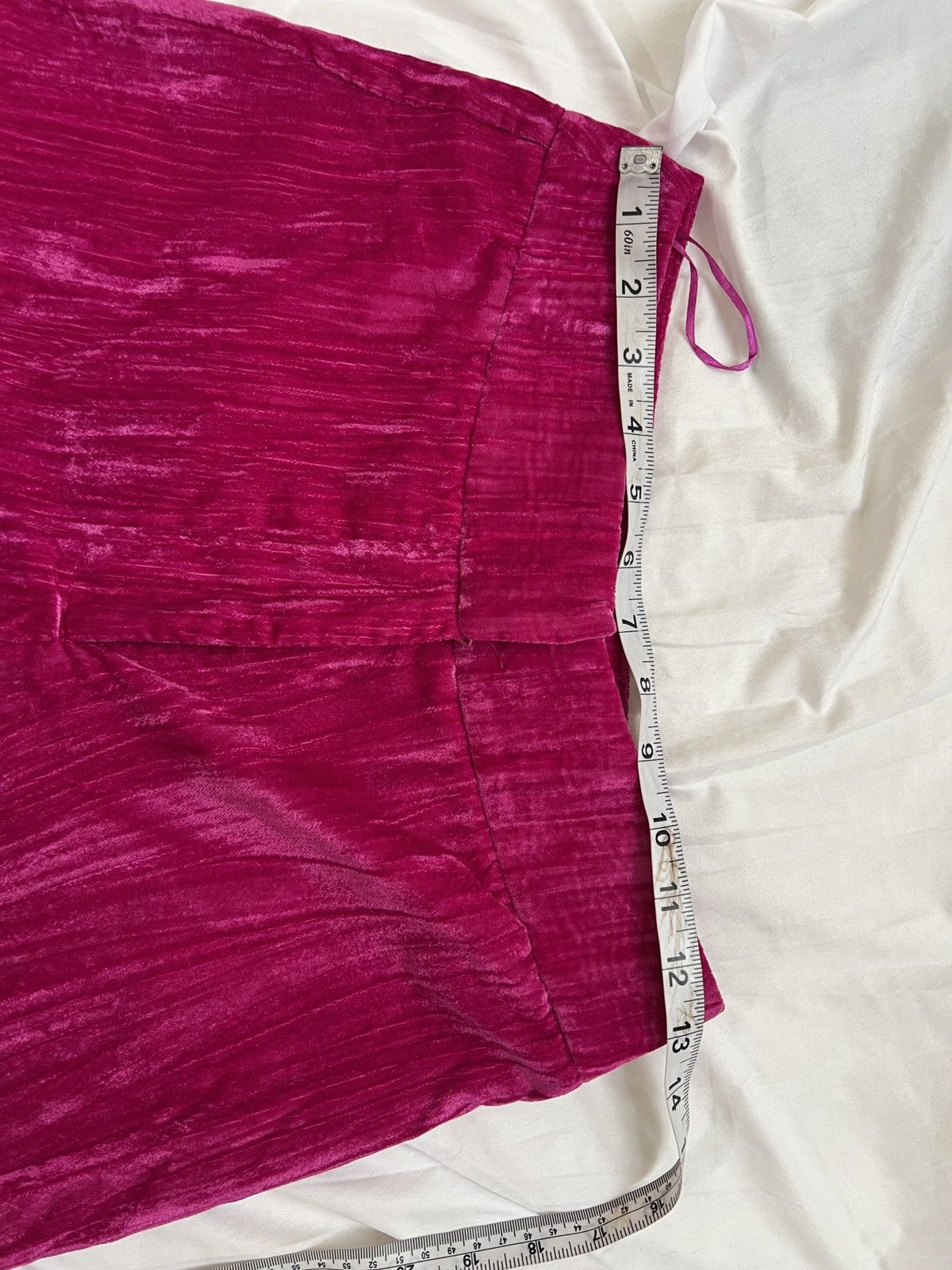 Nasty Gal Nasty Gal Fuchsia Velvet Wide-Leg Pants size 2 Size 26" / US 2 / IT 38 - 6 Thumbnail