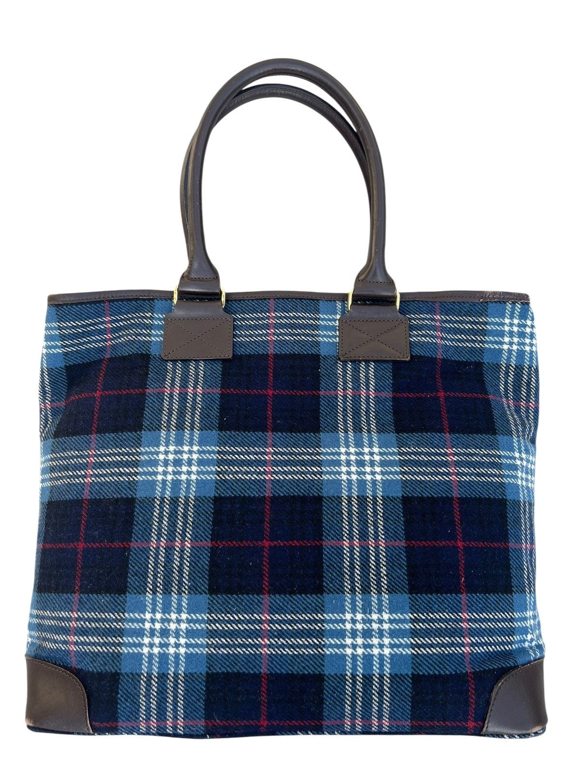 Leather The Scotch House Leather Cotton Plaid Tote Bag Size ONE SIZE - 10 Thumbnail