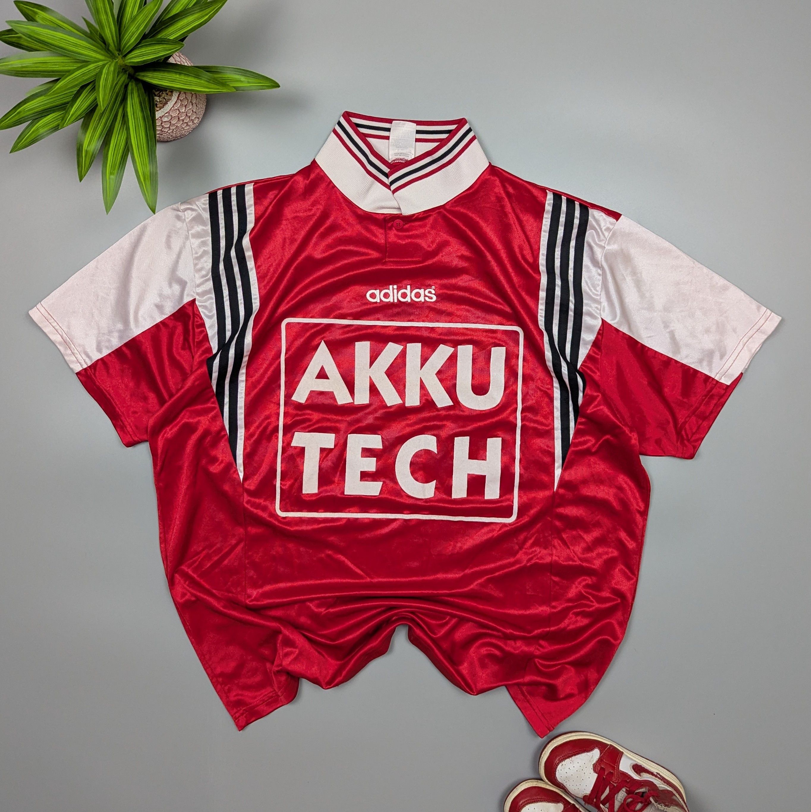 Adidas Adidas 80s 90s Vintage Football Polo Shirt Men’s XL Red Size US XL / EU 56 / 4 - 2 Thumbnail