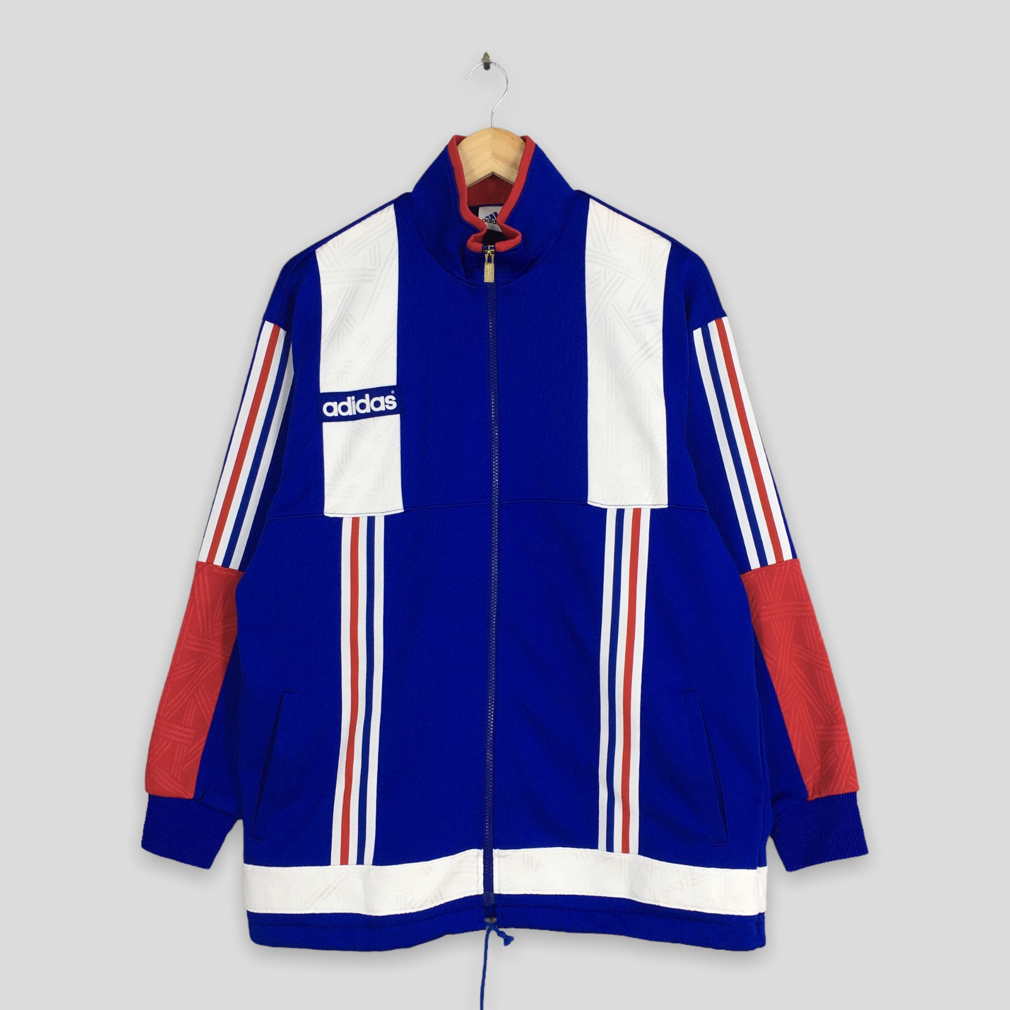 Vintage 90's blue orders and burgundy adidas track jacket