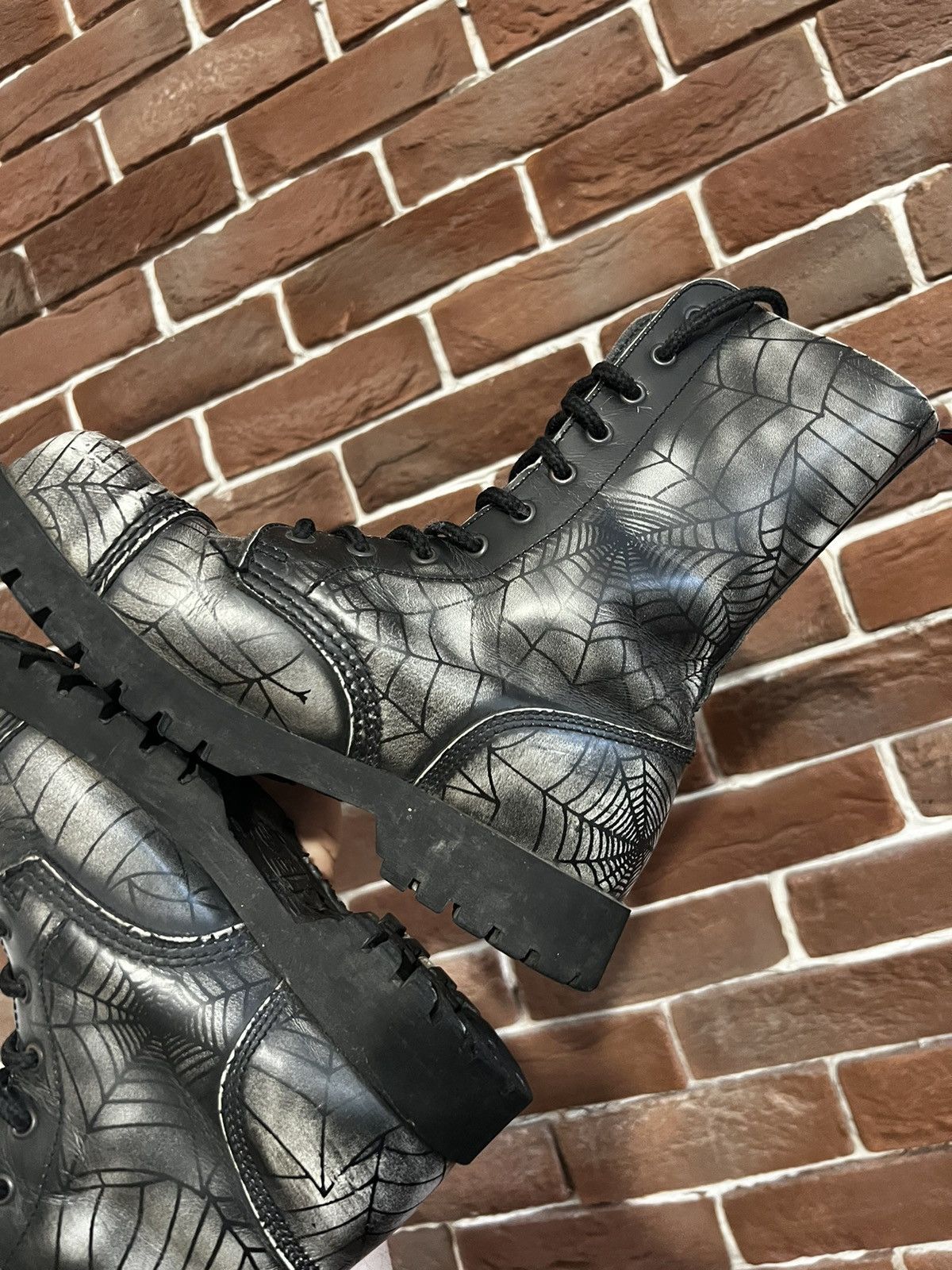 Seditionaries Rare Avant Garde High Top Platform Spider Web Boots Y2K Goth Size US 7 / IT 37 - 13 Thumbnail