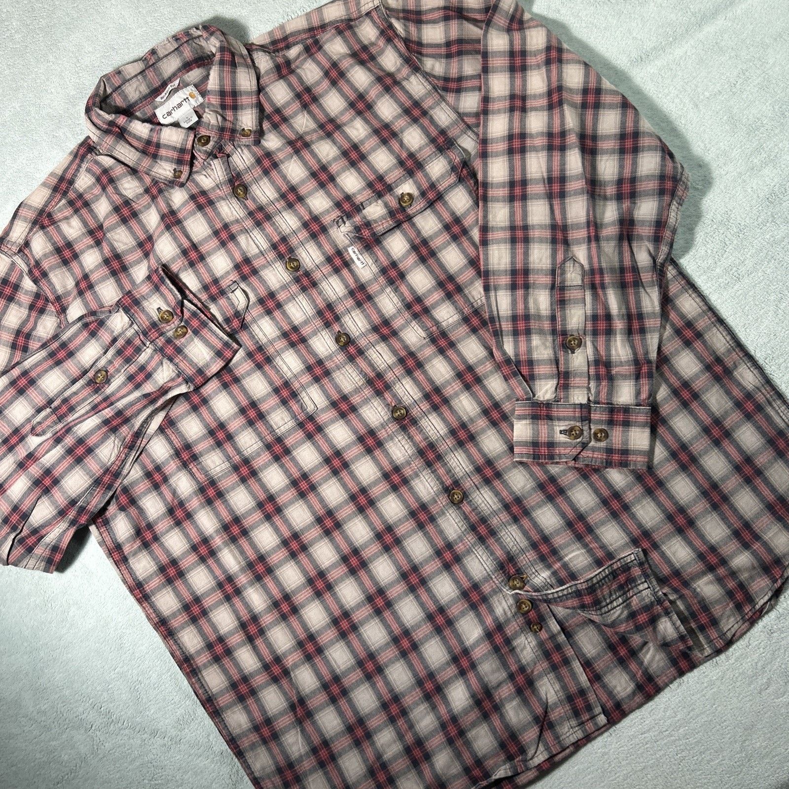 Carhartt Carhartt Flannel Button Up Long Sleeve Shirt Large Plaid Size US L / EU 52-54 / 3 - 2 Thumbnail