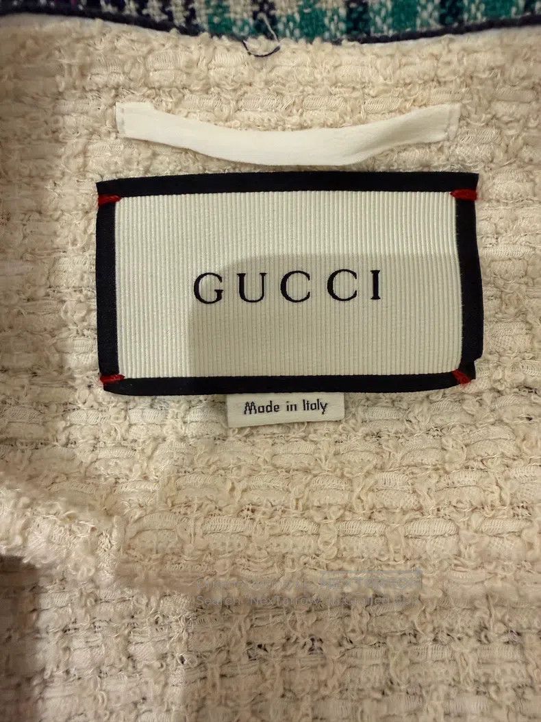 Gucci Gucci Showy milky white tweed gem buckle knitted cardigan Size XS / US 0-2 / IT 36-38 - 3 Thumbnail