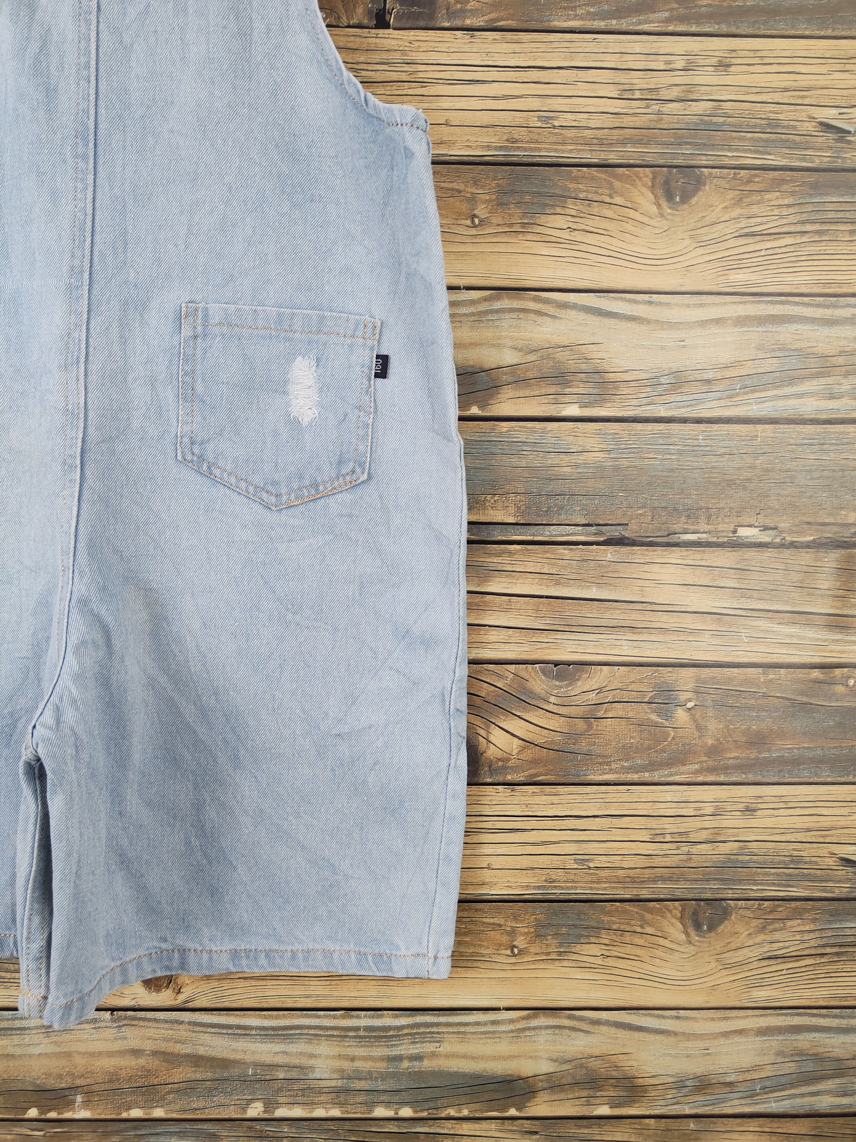 Japanese Brand × Vintage Vintage Japanese Brand Light Blue Denim Shortall Jumpsuits Size 34" / US 12 / IT 48 - 13 Thumbnail