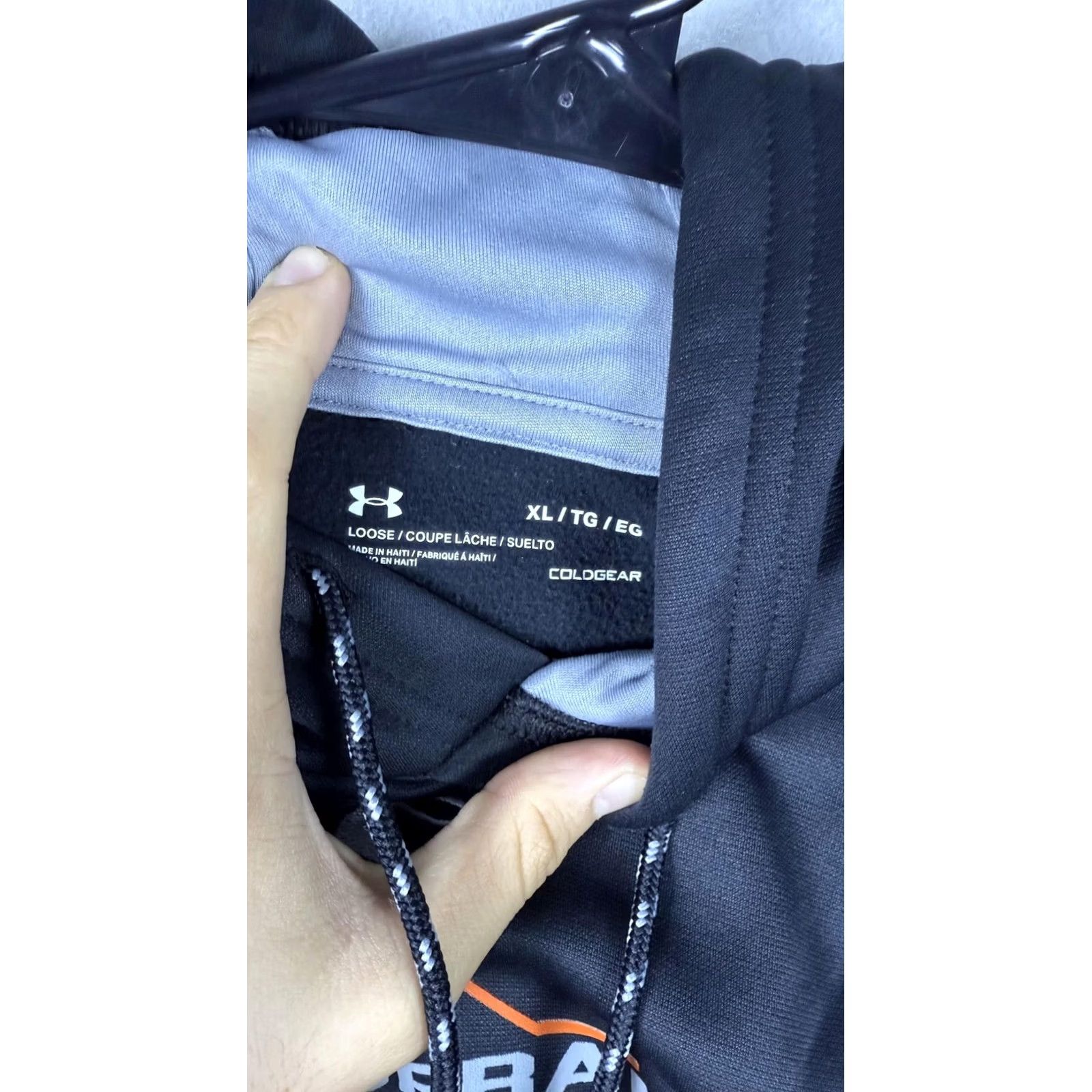 Under Armour Under Armour Hoodie Pullover Mens XL Black SAM Houston Baseball ColdGear Athletic Graphic Print Pockets Hooded Drawstring Size US XL / EU 56 / 4 - 7 Thumbnail